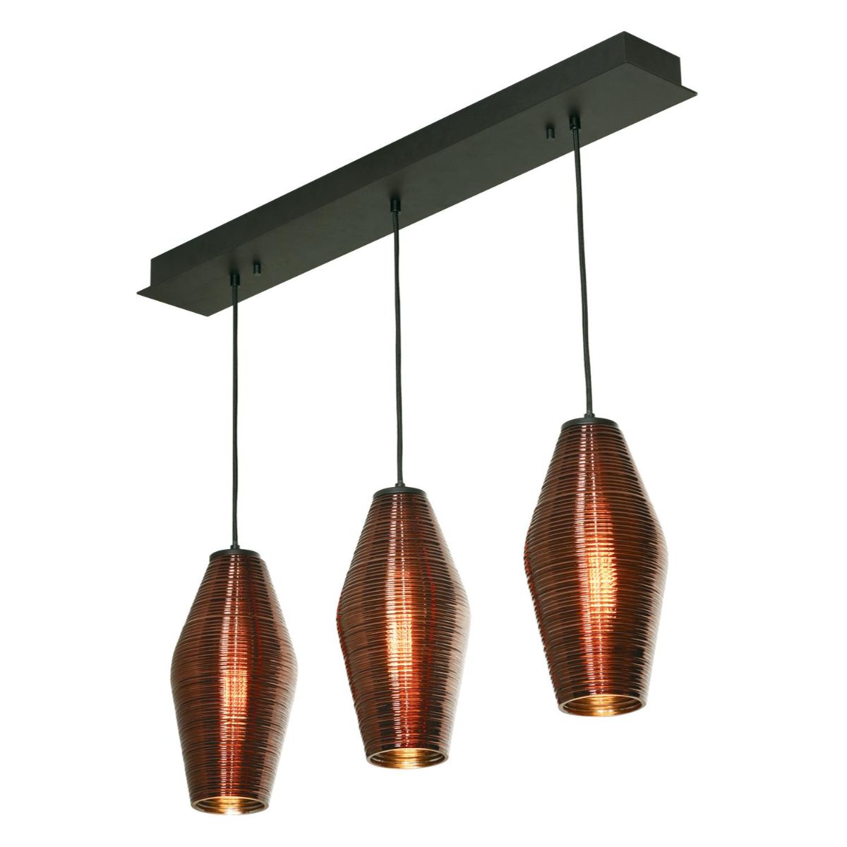 Mila 36 in. 3 Lights Pendant Light Black Finish - Bees Lighting