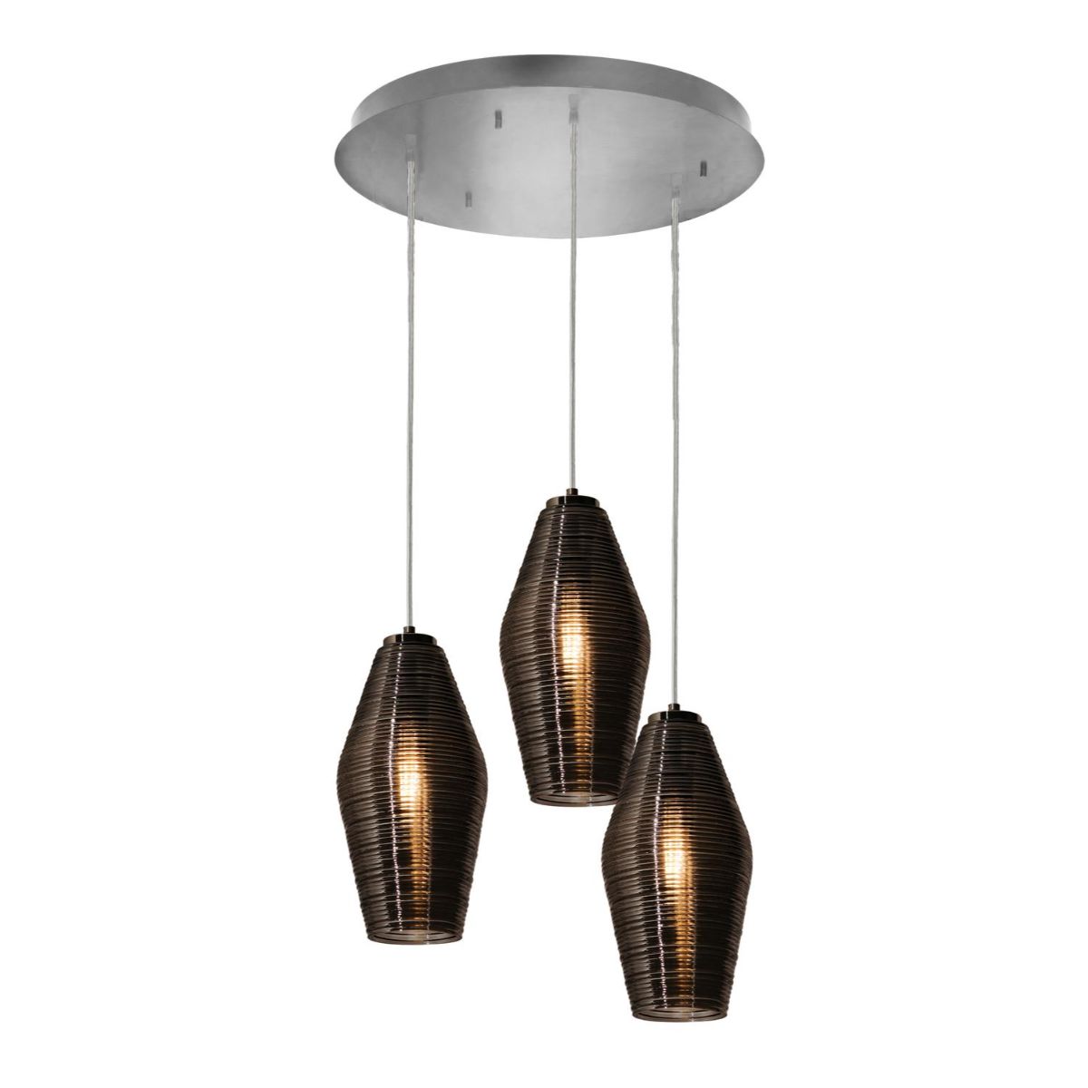 Mila 18 in. 3 Lights Pendant Light Satin Nickel Finish - Bees Lighting