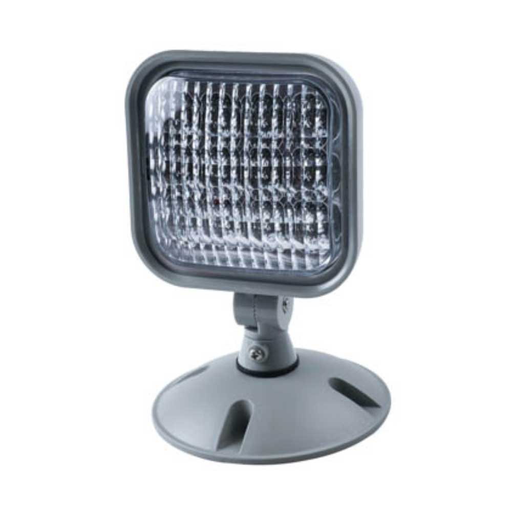 Outdoor LED Remote Emergency Light Fully Adjustable with Self-Diagnostic, Gray - Bees Lighting