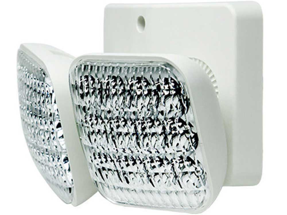 LED Remote Emergency Light Double Lamp Fully Adjustable, White - Bees Lighting