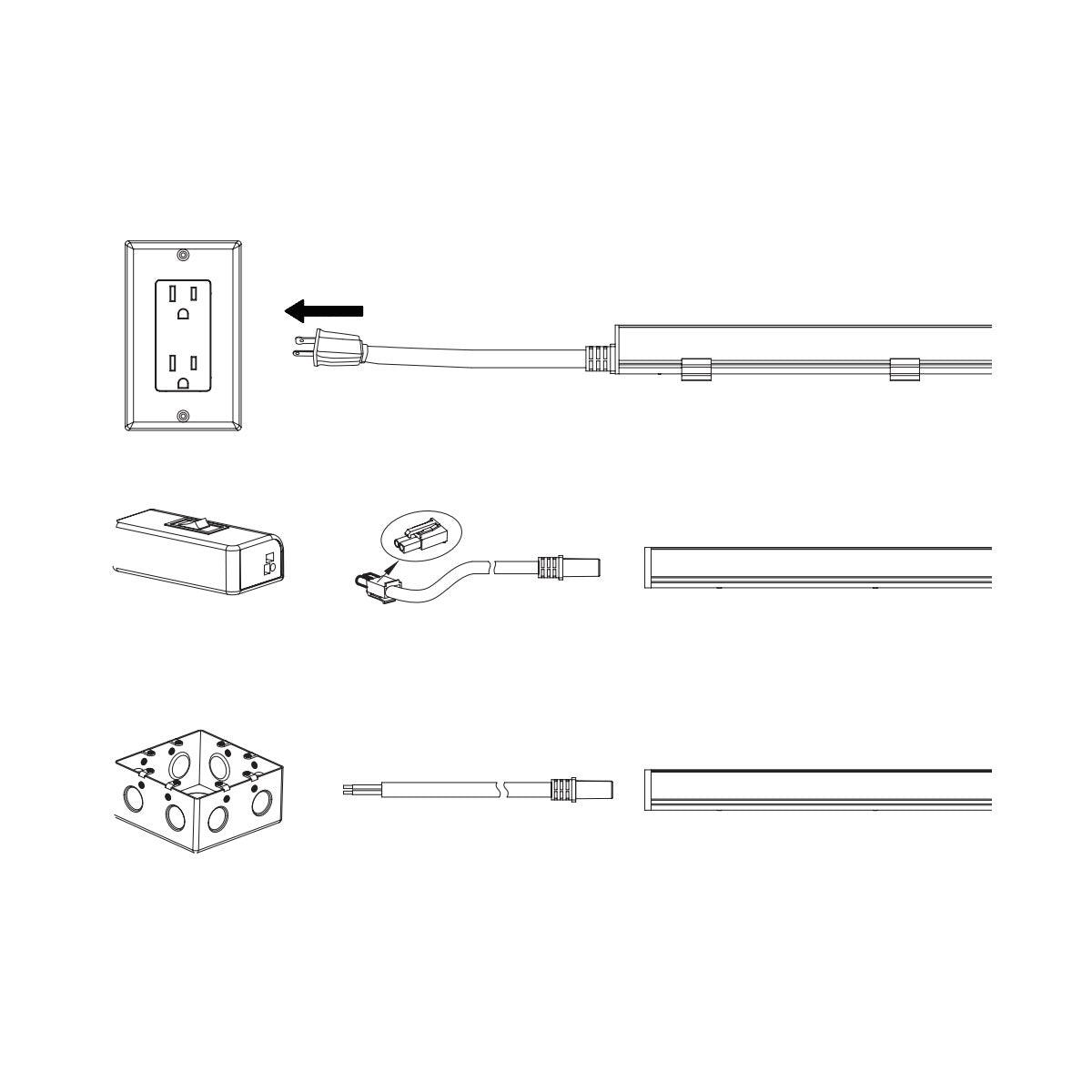 6ft Conkit, Power cable with Straight 120V AC Plug for Microlink Bar light