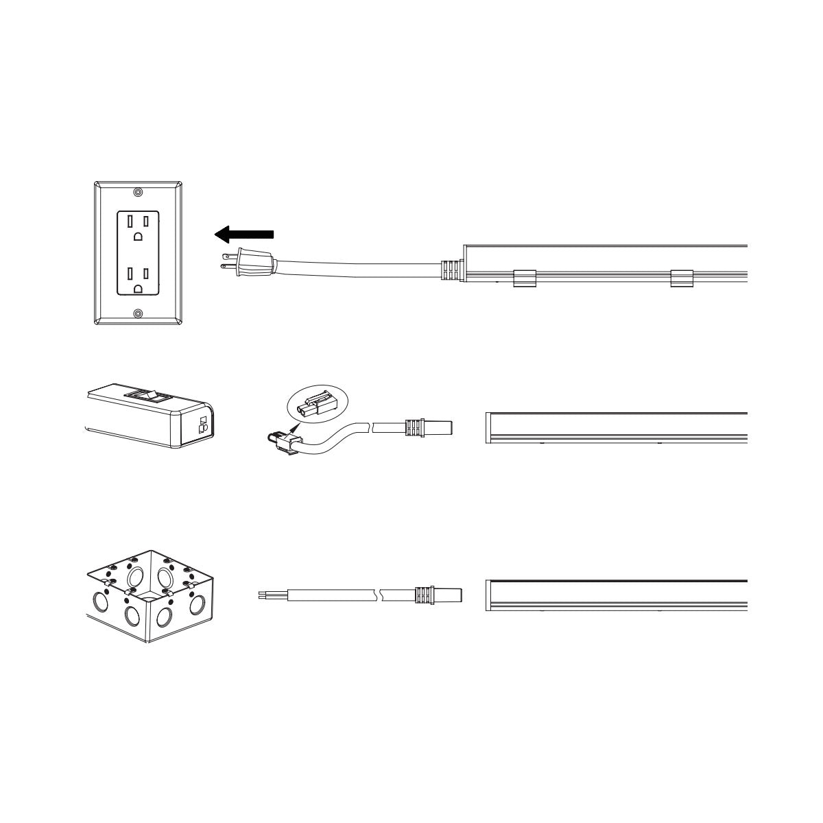 MicroLink 120V AC 6ft Power Connector Kit With Straight 120V AC Plug - Bees Lighting