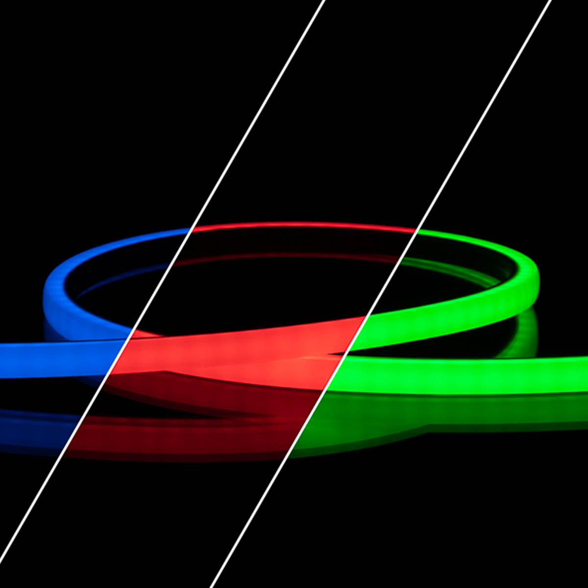 MicroLux Neon LED Strip Light, 16Ft Reel, RGB Color Changing, IP65 Wet locations, 24V - Bees Lighting