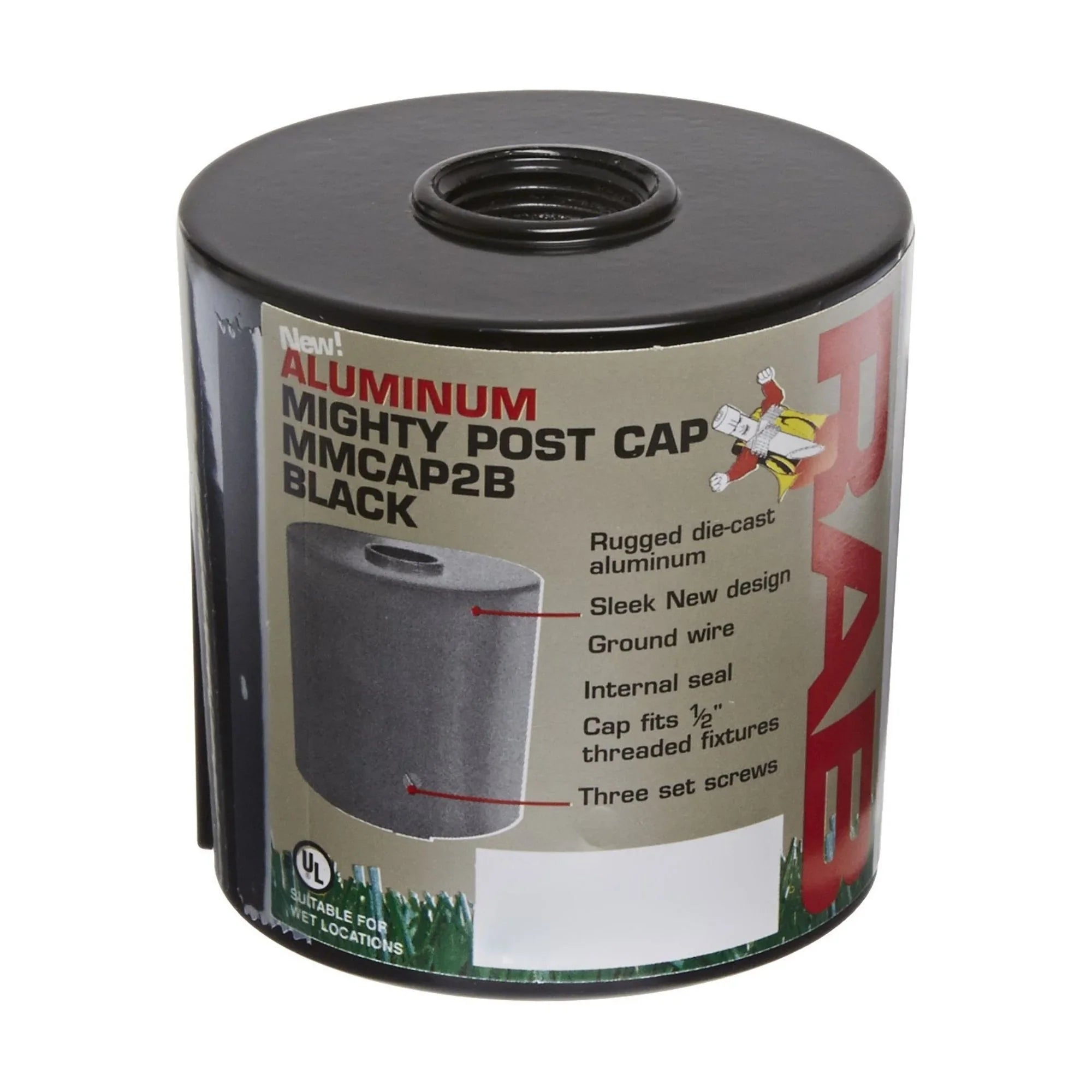 Mighty Post Cap for 2" Pipe DIY Posts - Black