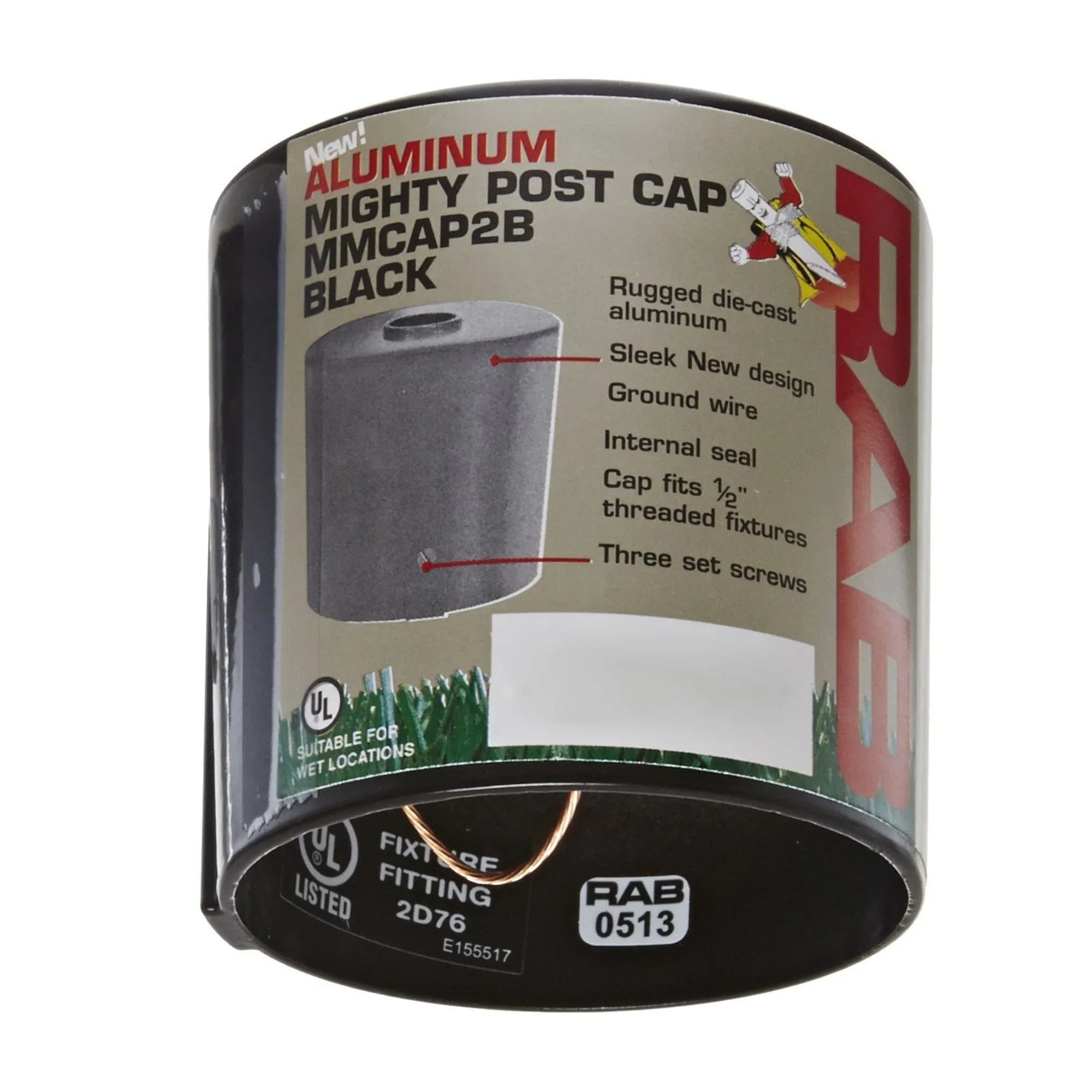 Mighty Post Cap for 2" Pipe DIY Posts - Black