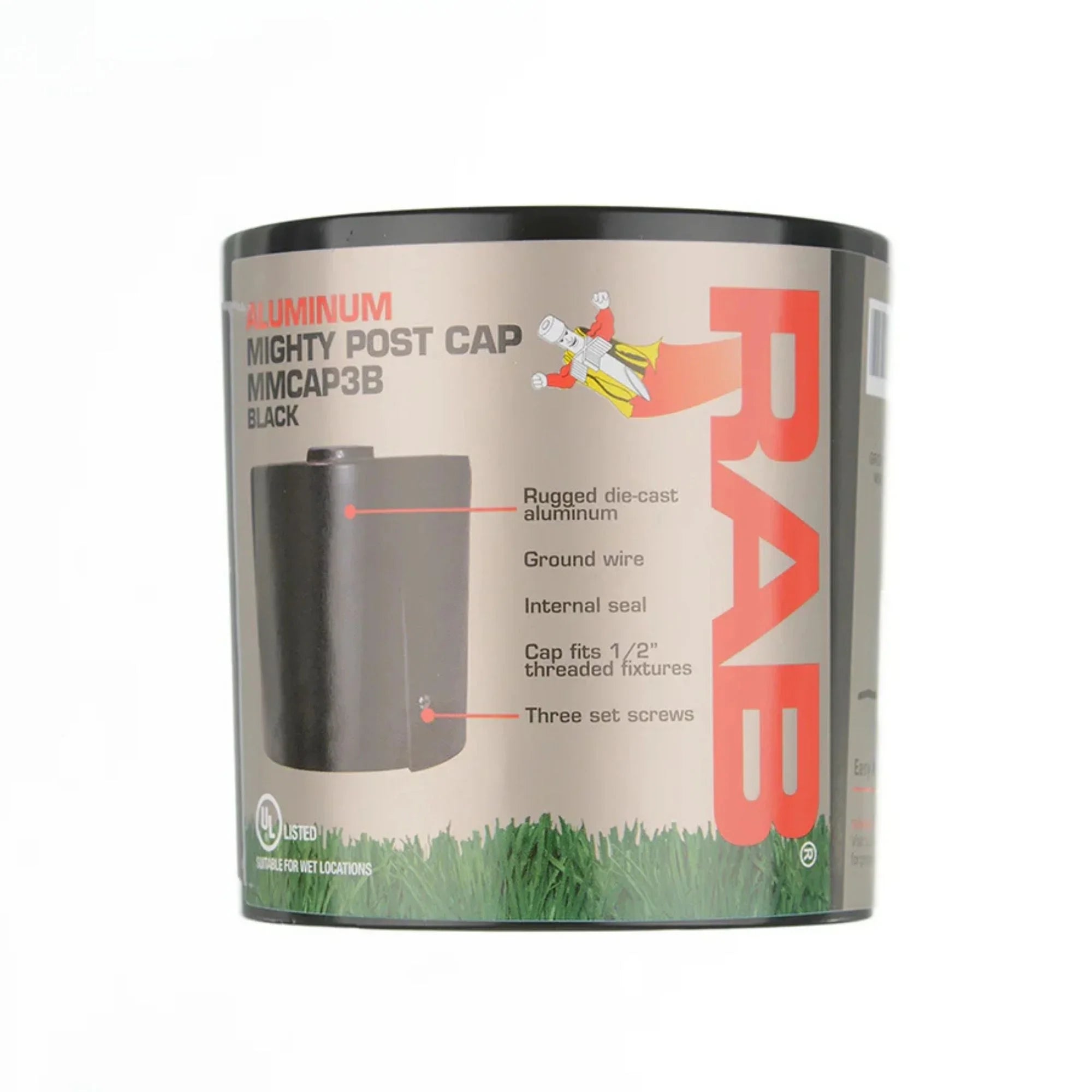 Mighty Post Cap for 2.5" Pipe, Black