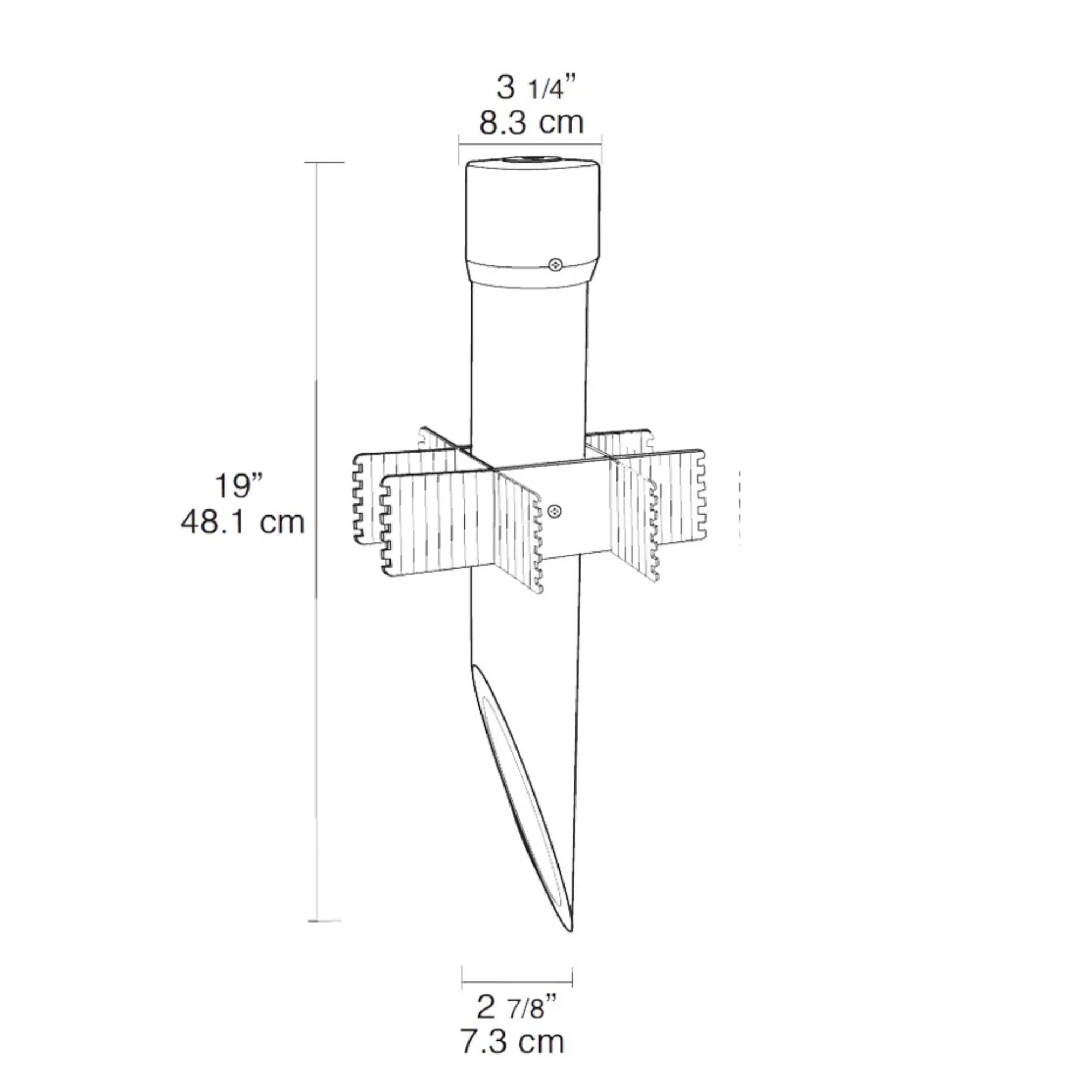 19" Landscape PVC Mounting Post - Black