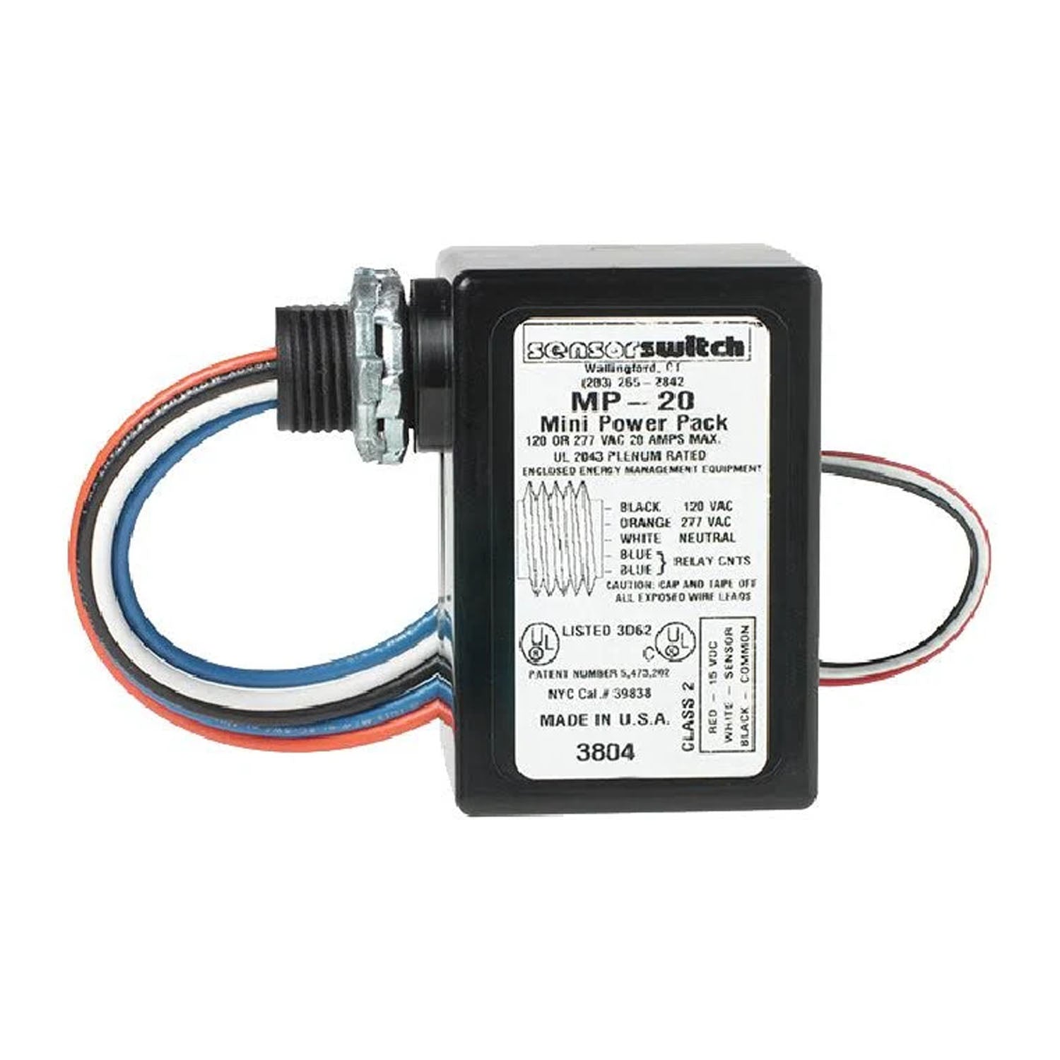 Power Pack with 20 Amp Relay For Occupancy Sensors, 120-277V AC - Bees Lighting