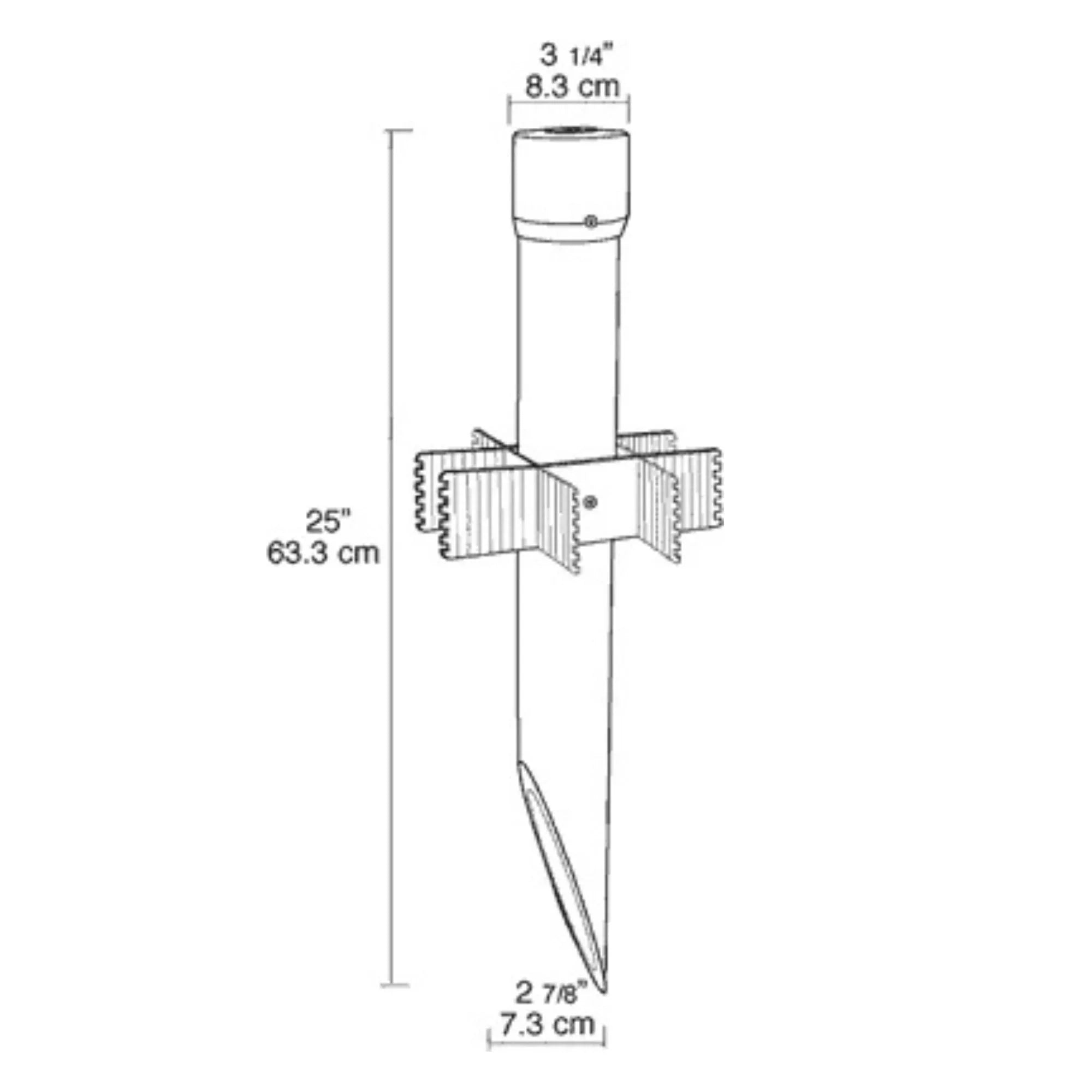 25" Long PVC Mounting Post - Black