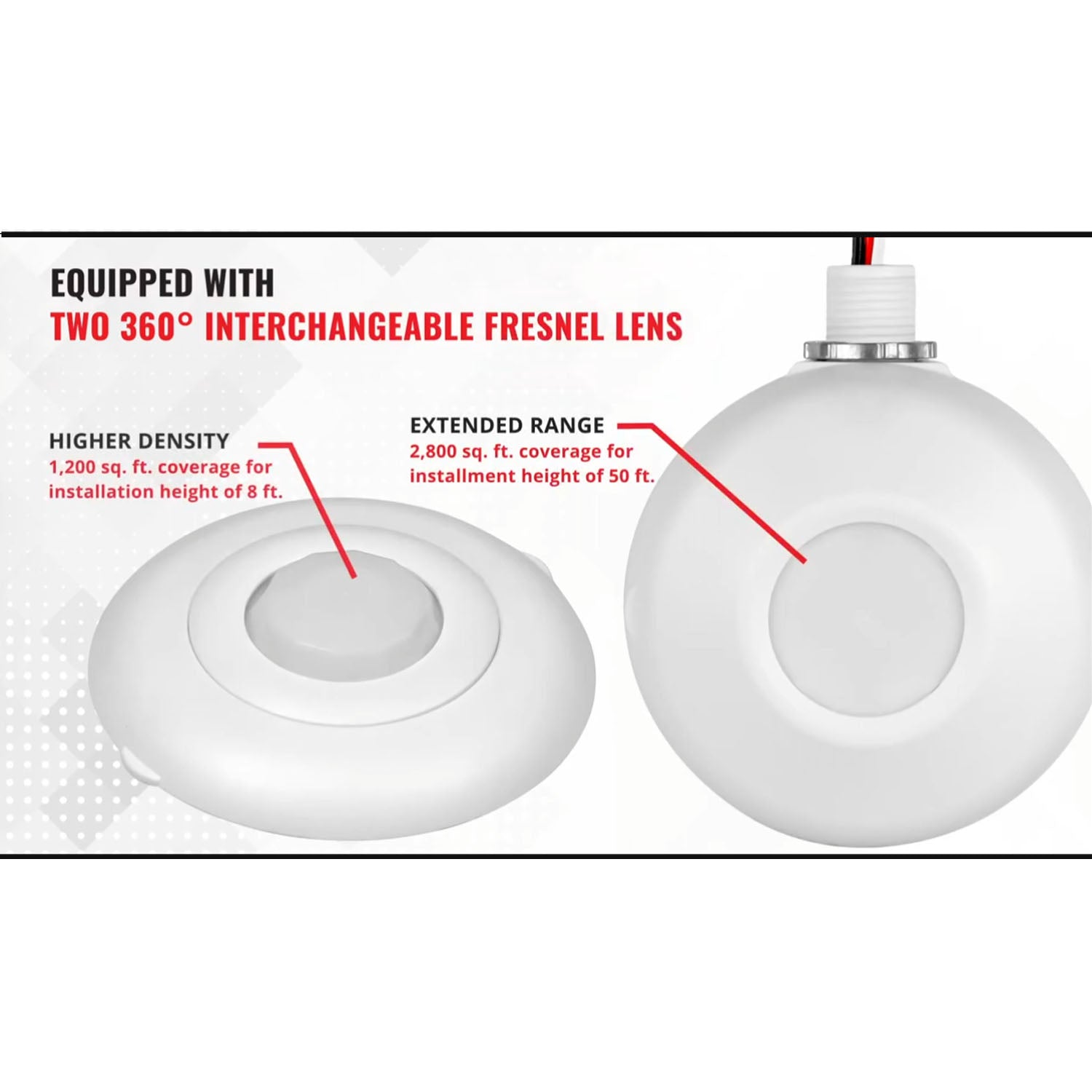 PIR 360° High Bay Occupancy Sensor + 0-10V Dimmer, 8A, 120-277V, White - Bees Lighting