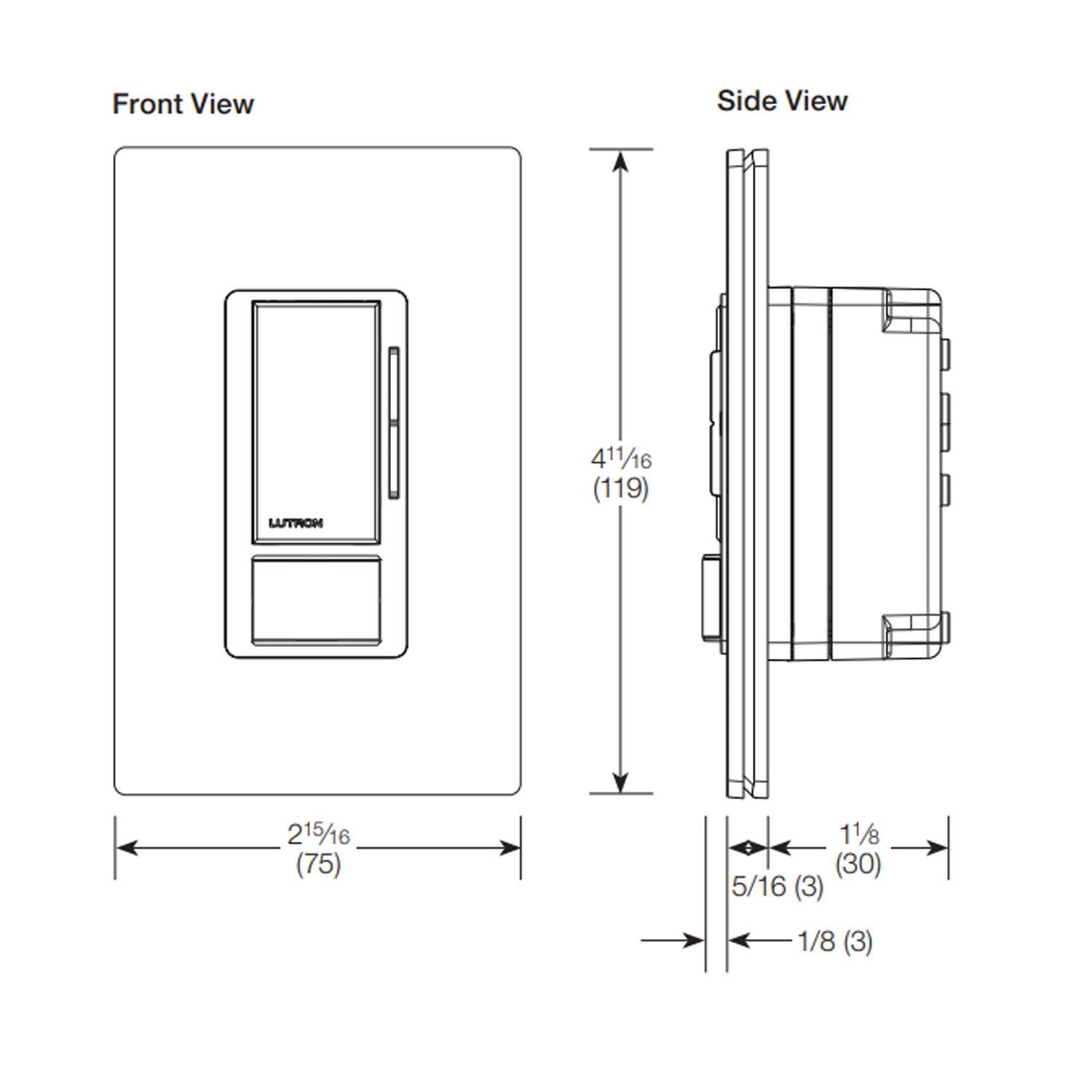 Maestro 120-277V Vacancy Motion Sensor Switch with 0-10V Dimmer PIR, 3-Way/Multi-Location, White - Bees Lighting