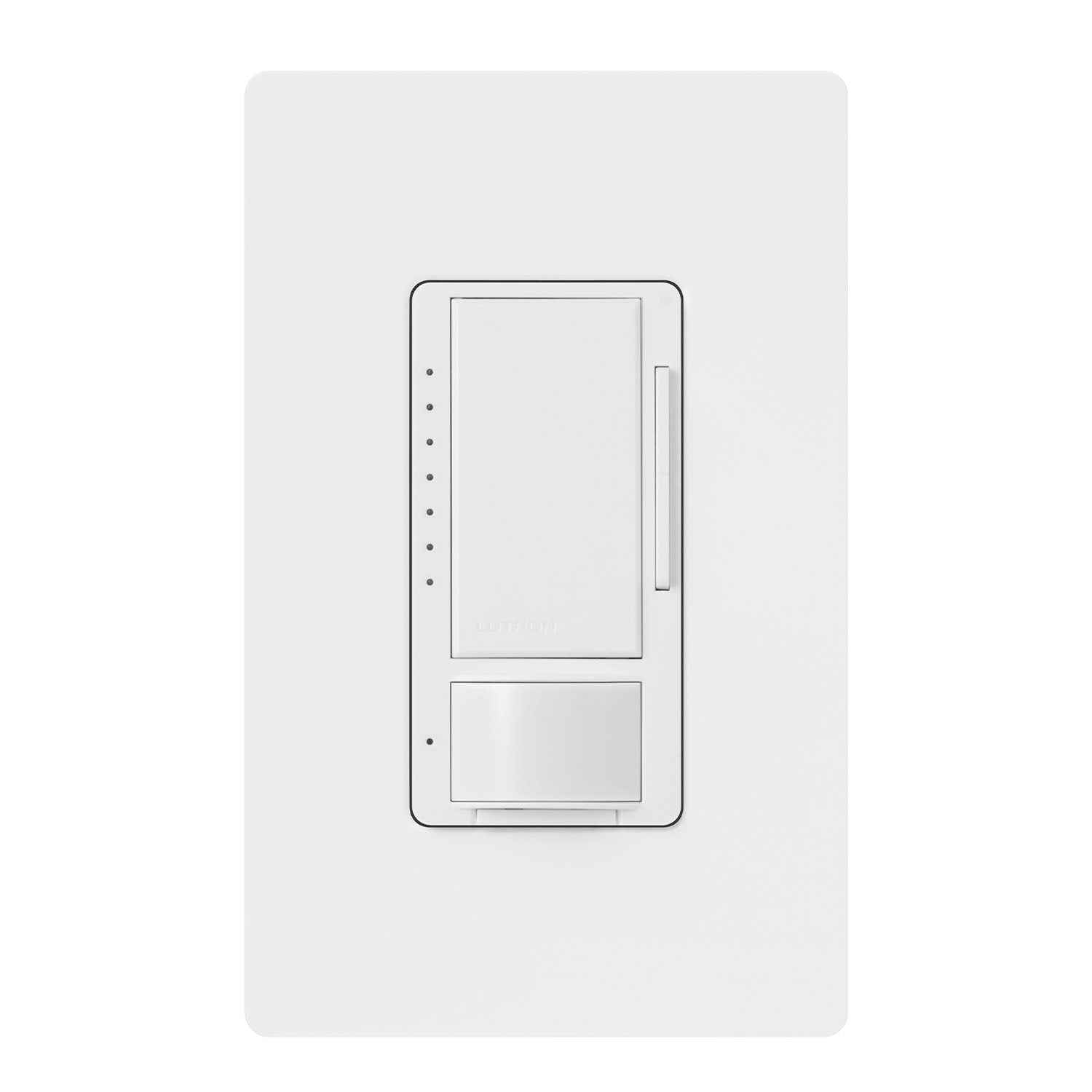 Maestro PIR 180° Occupany|Vanancy Motion Sensor LED+ Dimmer Switch, 150W, 120V, White - Bees Lighting