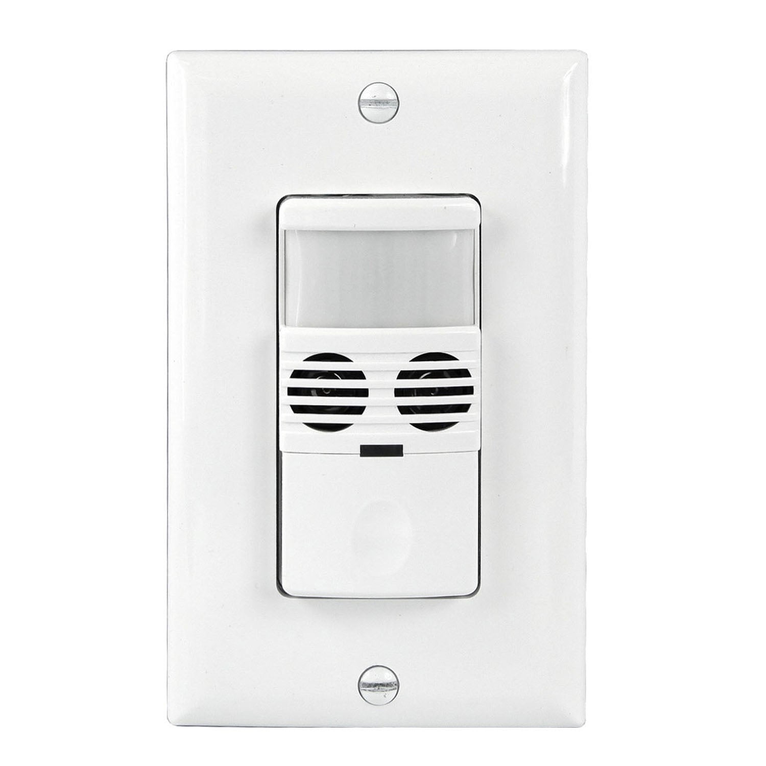 Dual Technology PIR|Ultrasonic 180° Occupancy Motion Sensor Switch, 8A, 120-277V, White - Bees Lighting