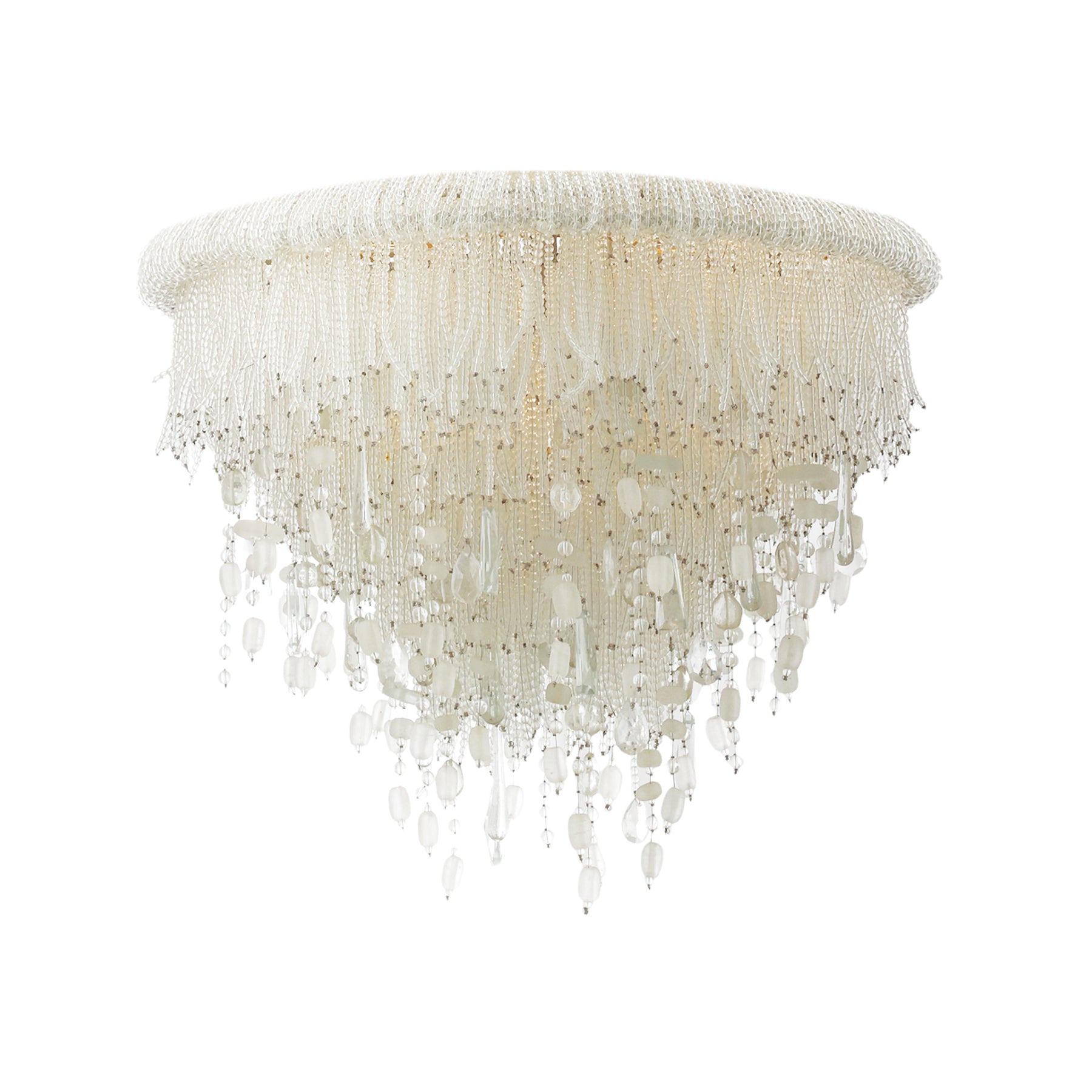 Crystal Reign Flush Mount Light Silver Finish - Bees Lighting