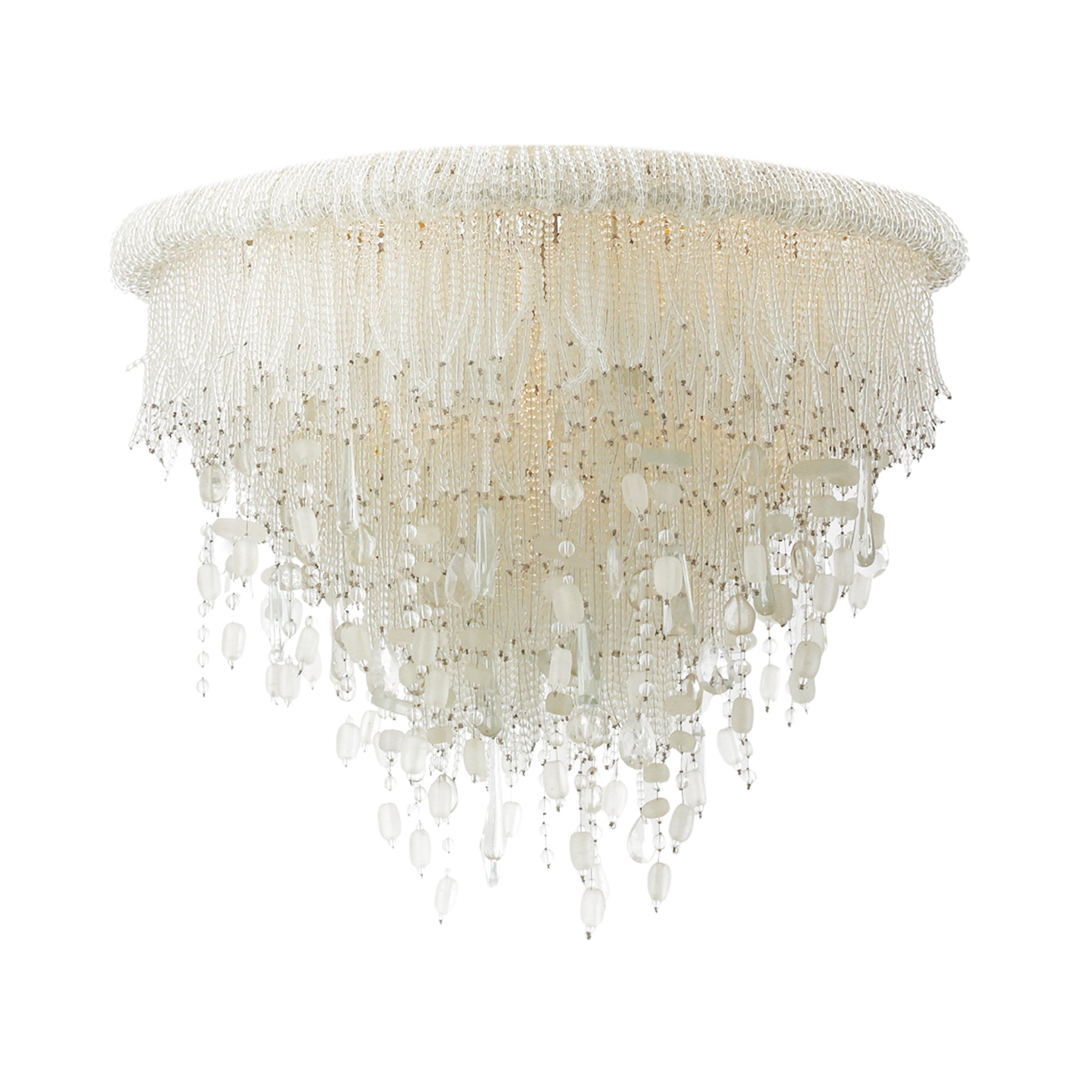 Crystal Reign Flush Mount Light Silver Finish - Bees Lighting