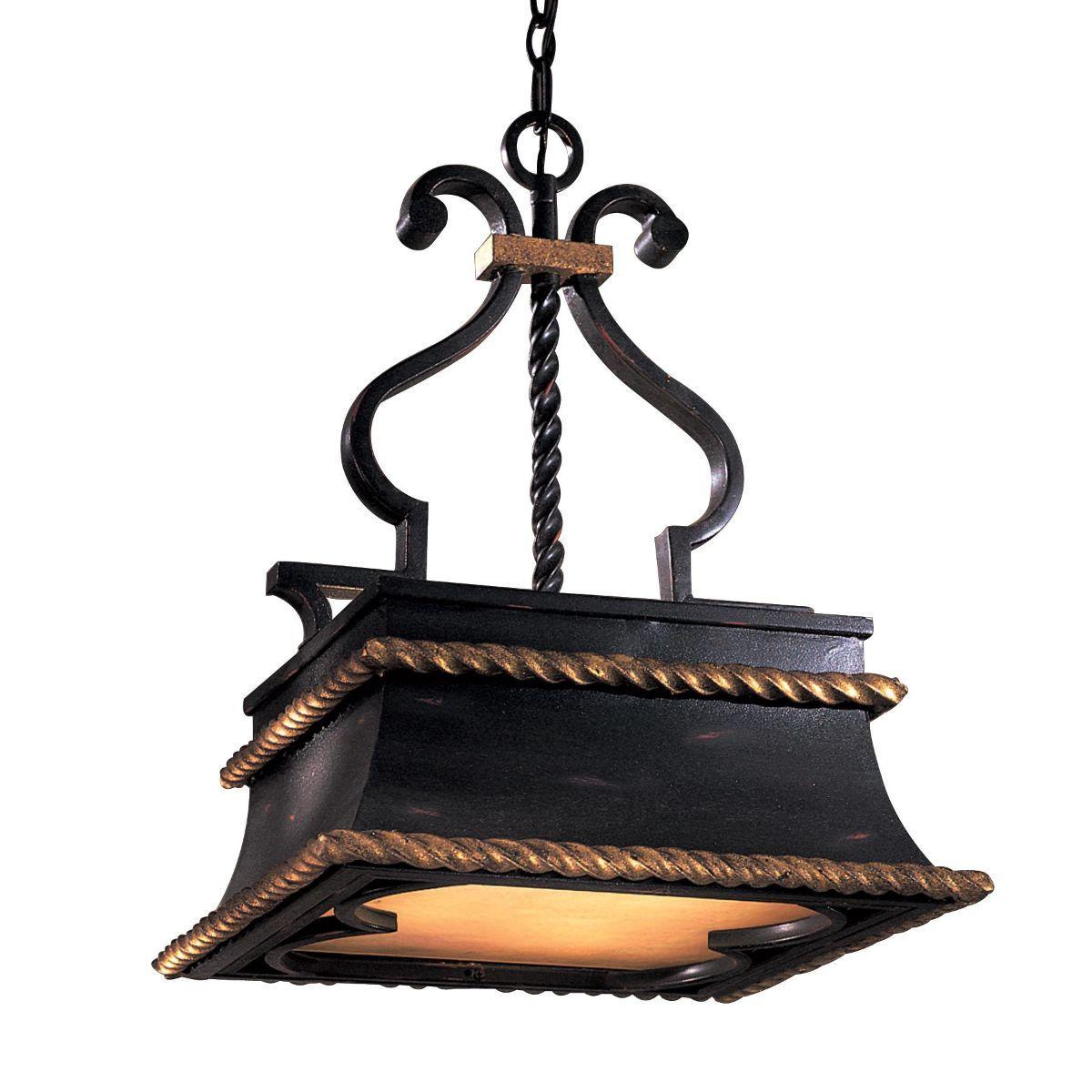 Montparnasse 17 in. 3 lights Pendant Light Black & Gold Finish - Bees Lighting