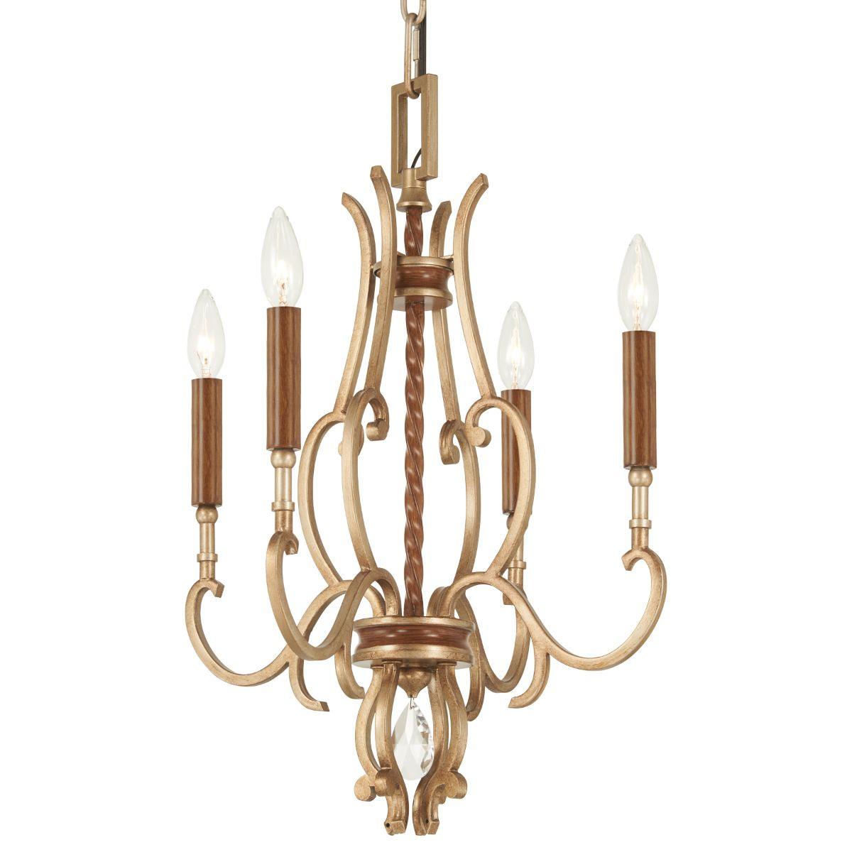 Magnolia Manor 17 in. 4 lights Chandelier Bronze & Gold finish - Bees Lighting