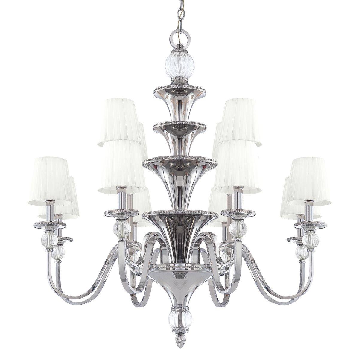 Aise 39 in. 12 lights Chandelier Polished Nickel finish