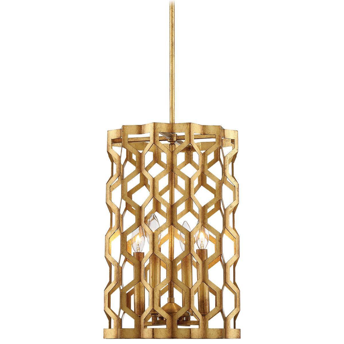Coronade 12 in. 4 Lights Pendant Light Gold Finish - Bees Lighting