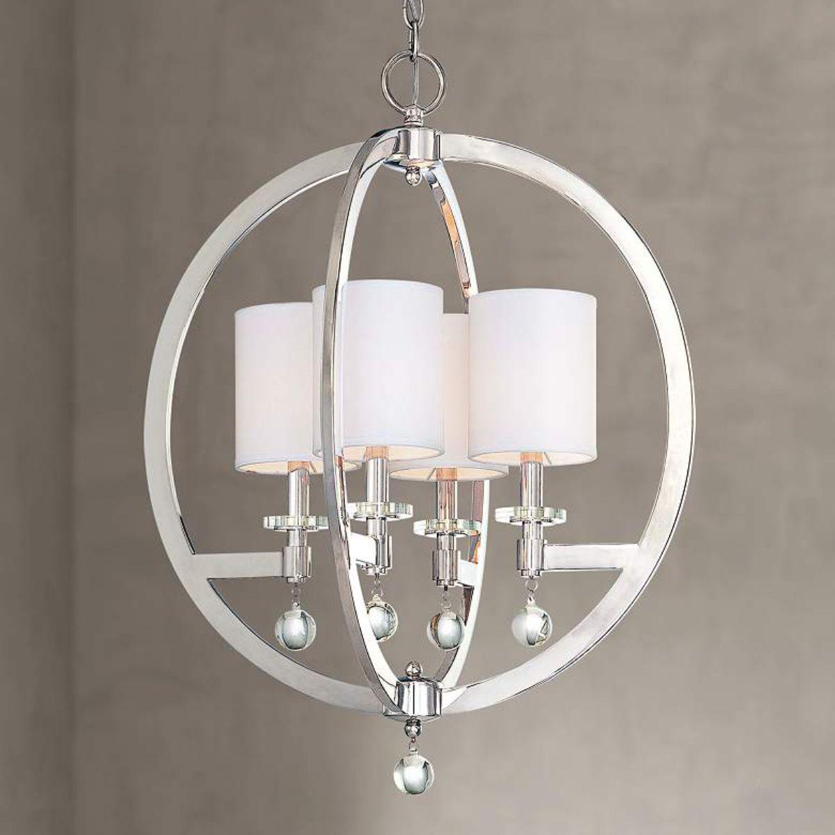 Chadbourne 23 in. 4 lights Pendant Light Polished Nickel Finish - Bees Lighting