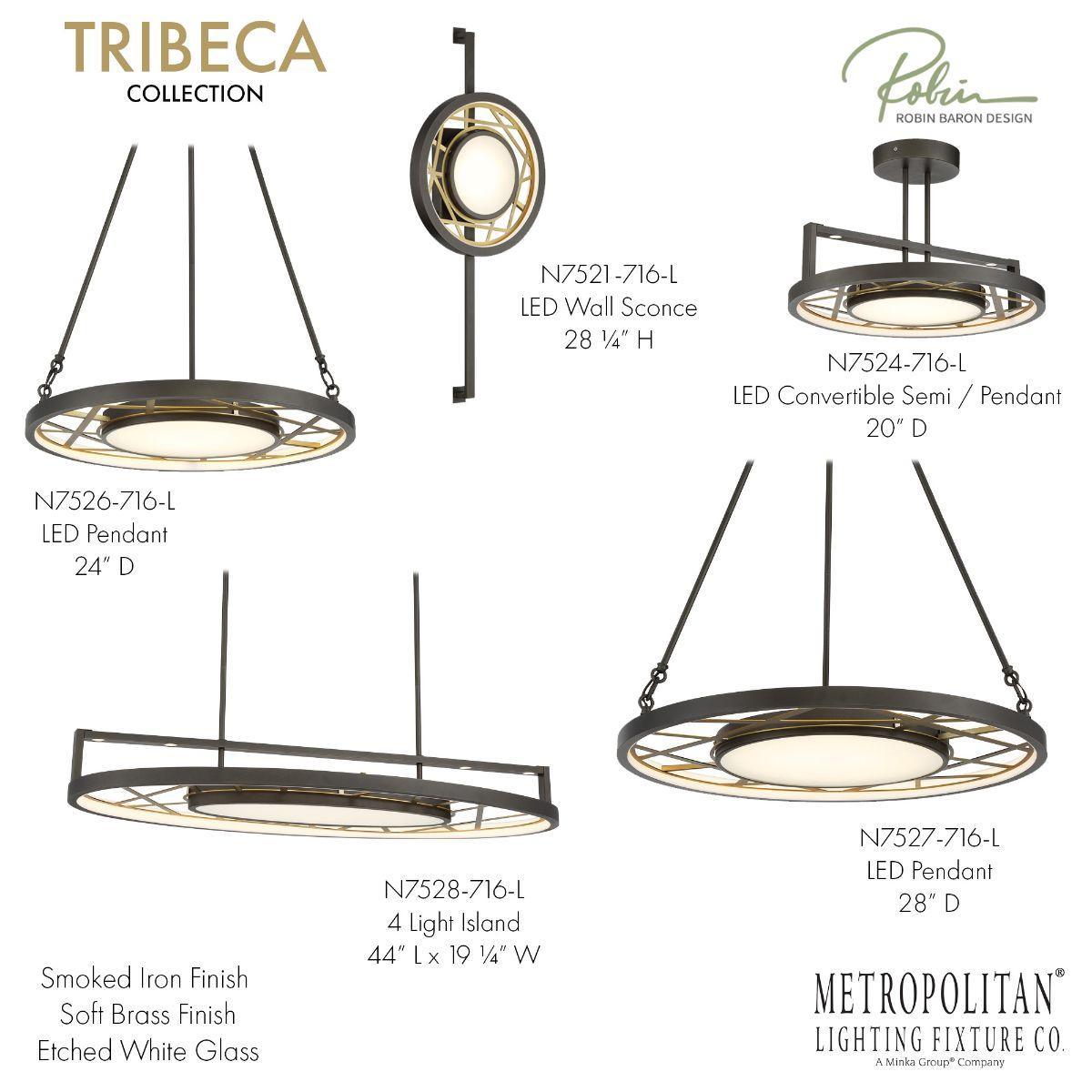 Tribeca 44 in. LED Pendant Light iron & Brass Finish - Bees Lighting