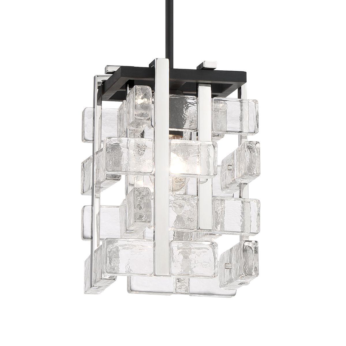 Painesdale 9 in. Pendant Light Black & Polished Nickel Finish