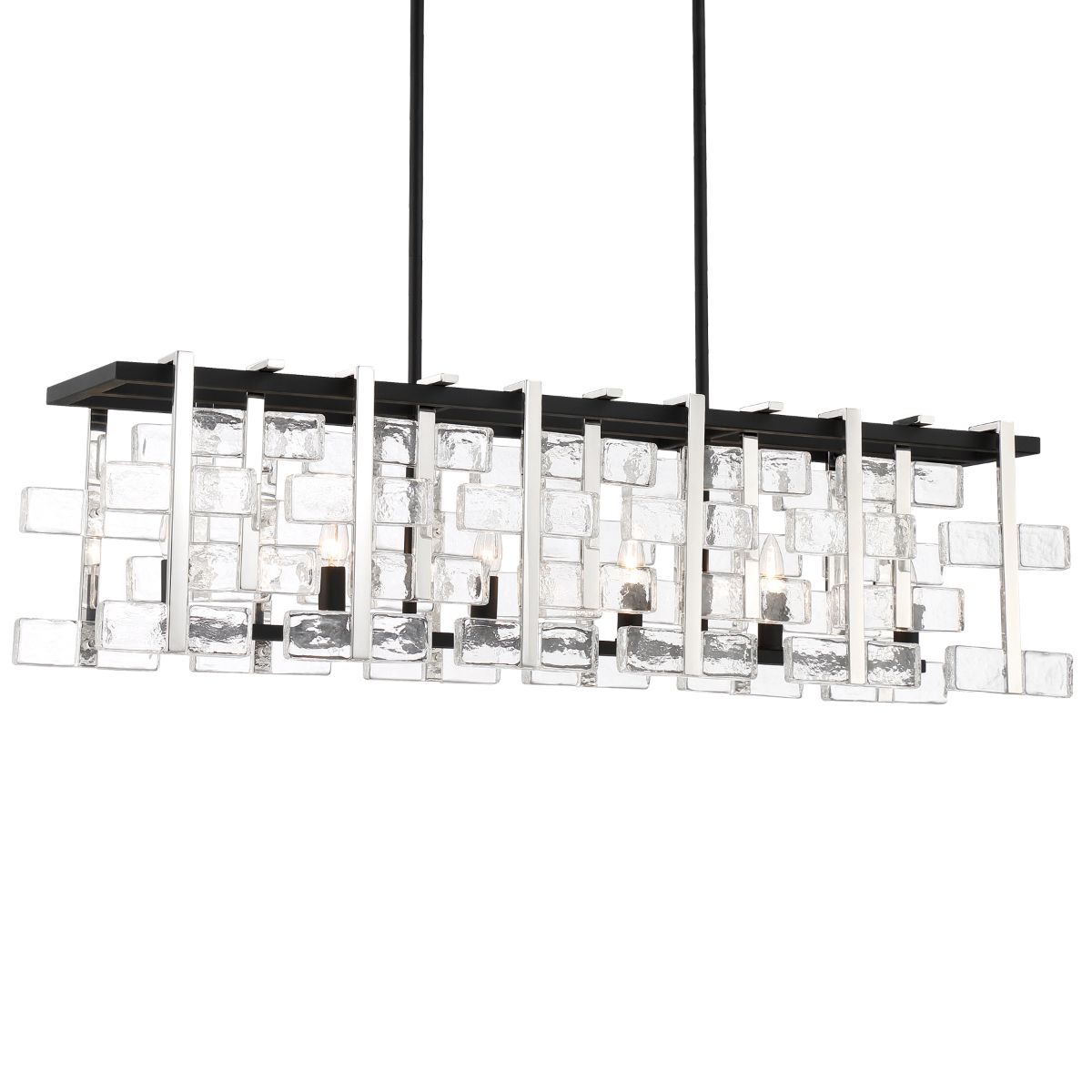 Painesdale 45 in. 6 Lights Chandelier Black & Polished Nickel Finish