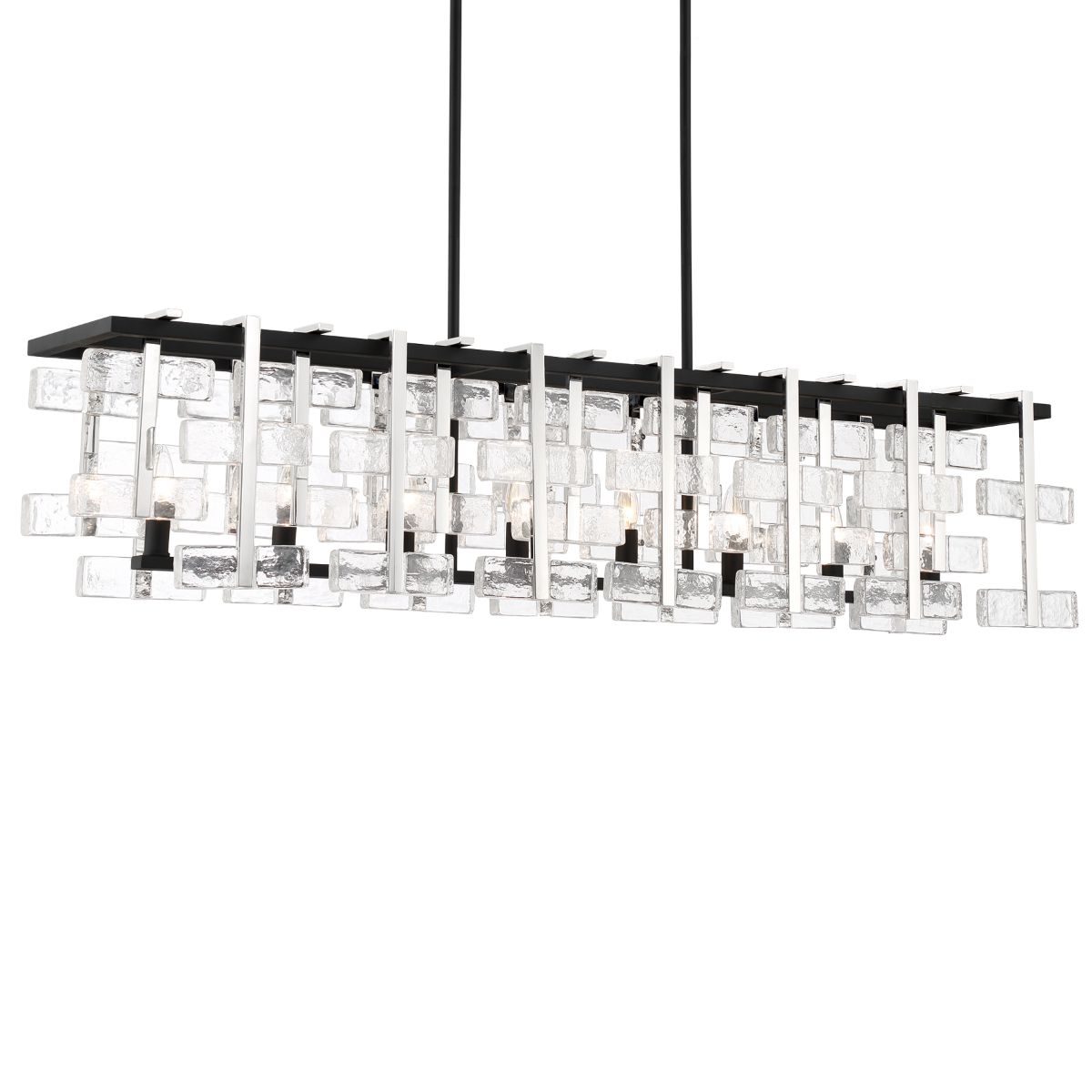 Painesdale 56 in. 8 Lights Chandelier Black & Polished Nickel Finish