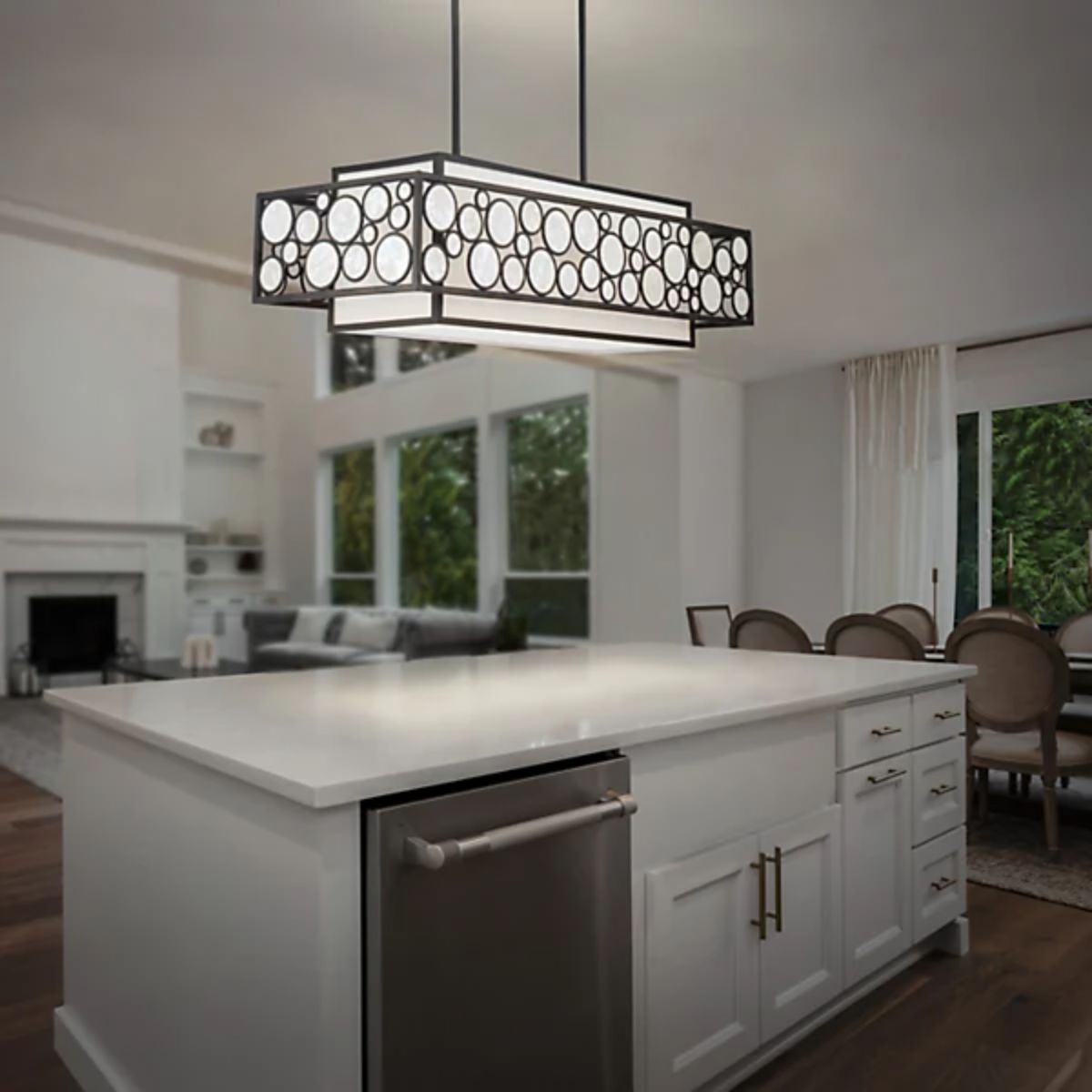 Mosaic 42 in. 4 lights Pendant Light Oil Rubbed Bronze Finish