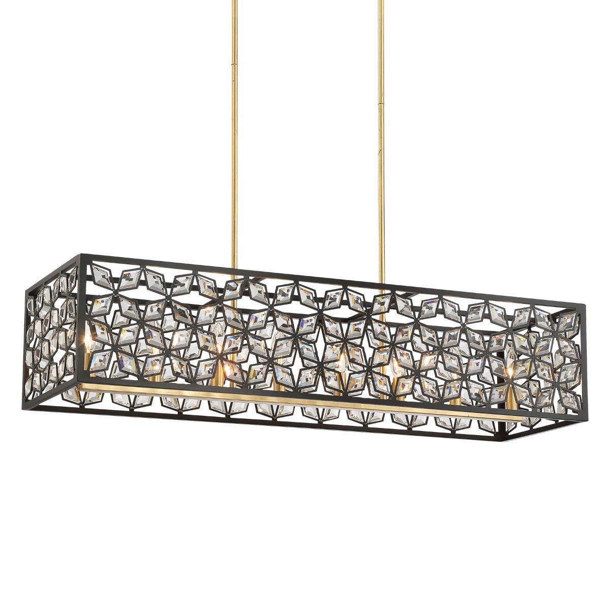 Brookcrest 40 in. 8 lights Pendant Light Gold Finish - Bees Lighting