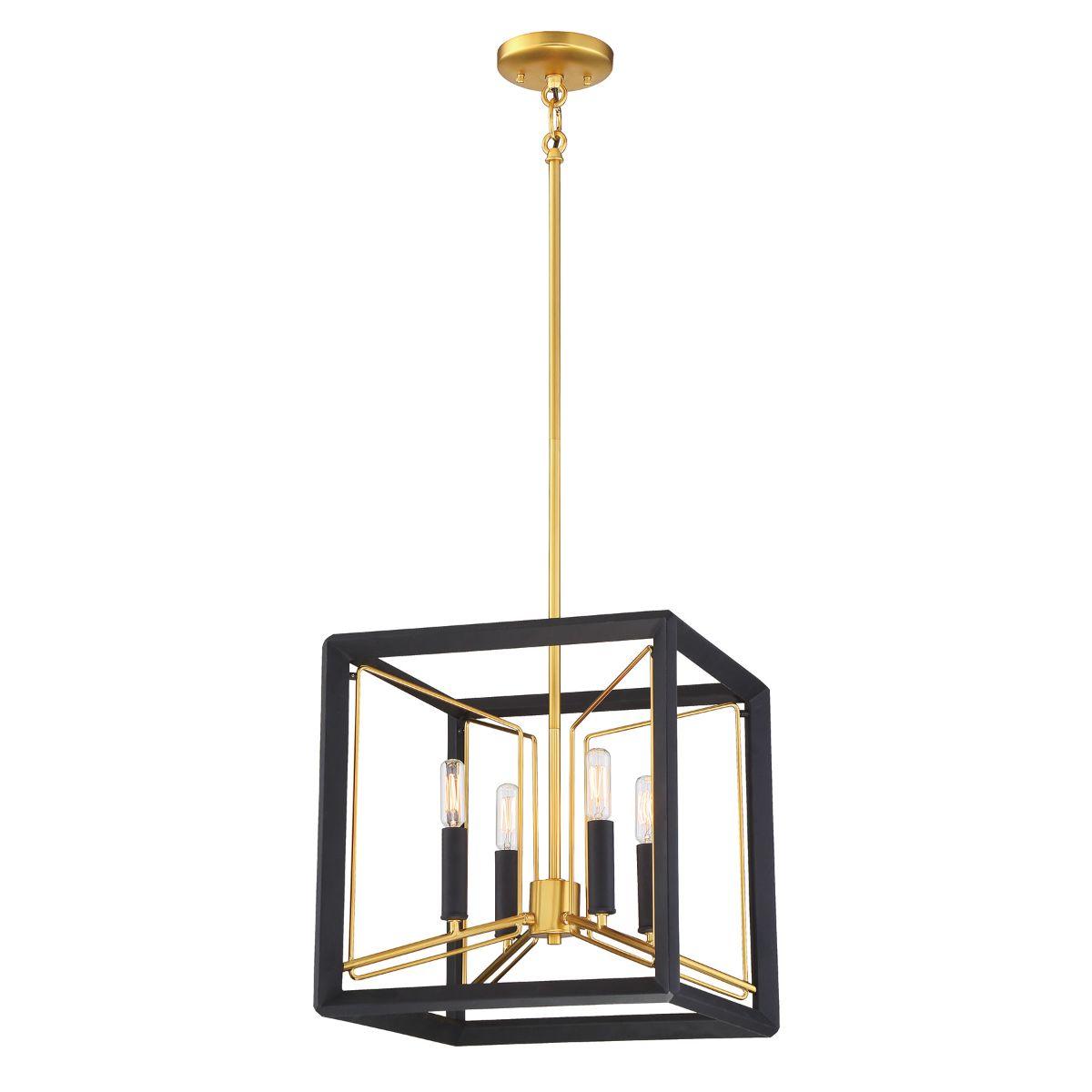 Sable Point 14 in. 4 lights Pendant Light Black & Gold Finish - Bees Lighting