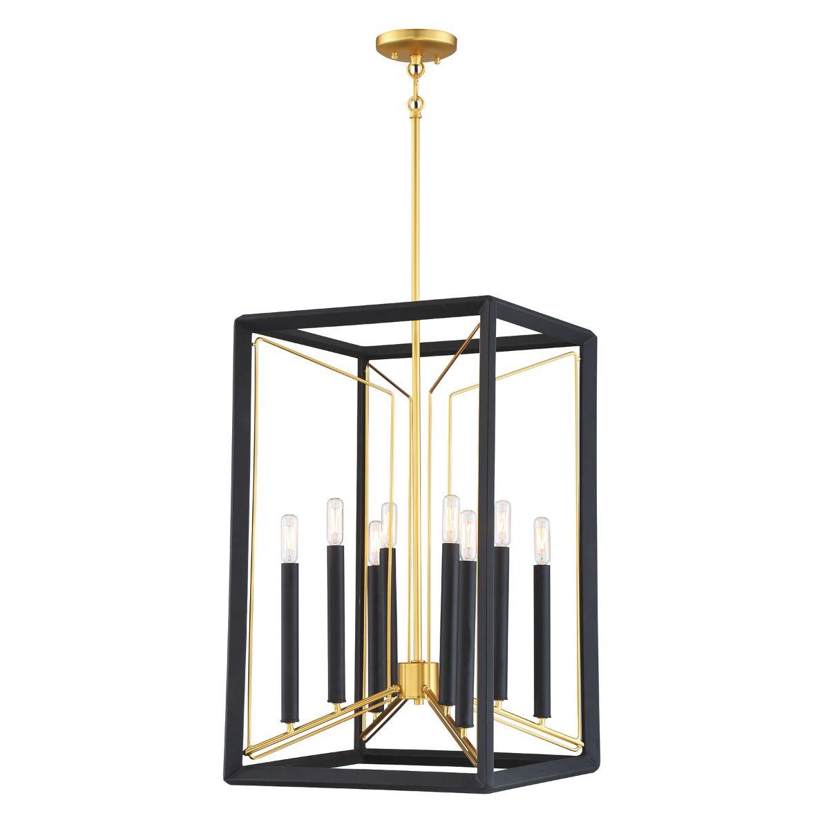 Sable Point 16 in. 8 lights Pendant Light Black & Gold Finish