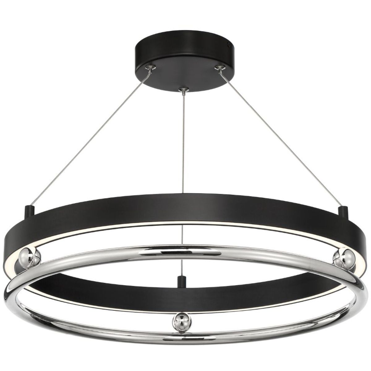 Grande Illusion 21 in. LED Semi flush Mount Light Polished Nickel finish - Bees Lighting