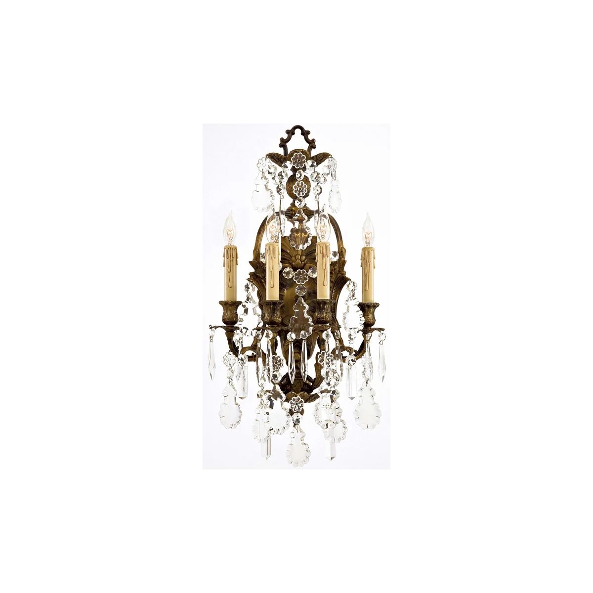 Crystal 24 in. Armed Sconce Brass finish
