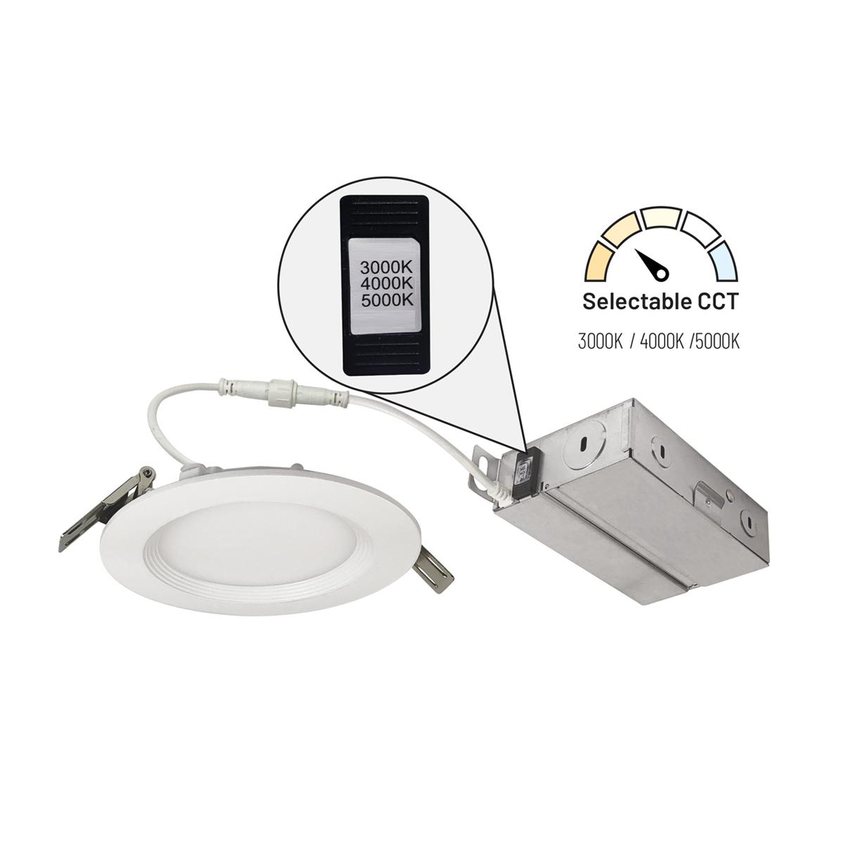 4" LED Canless Recessed Light, 900 Lm, 3CCT, White Baffle Trim - Bees Lighting