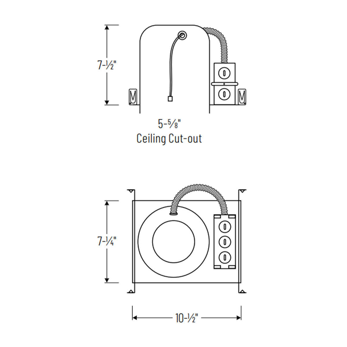 LED New Construction Housing, 5 in, IC Air-Tight, Quick Connect - Bees Lighting