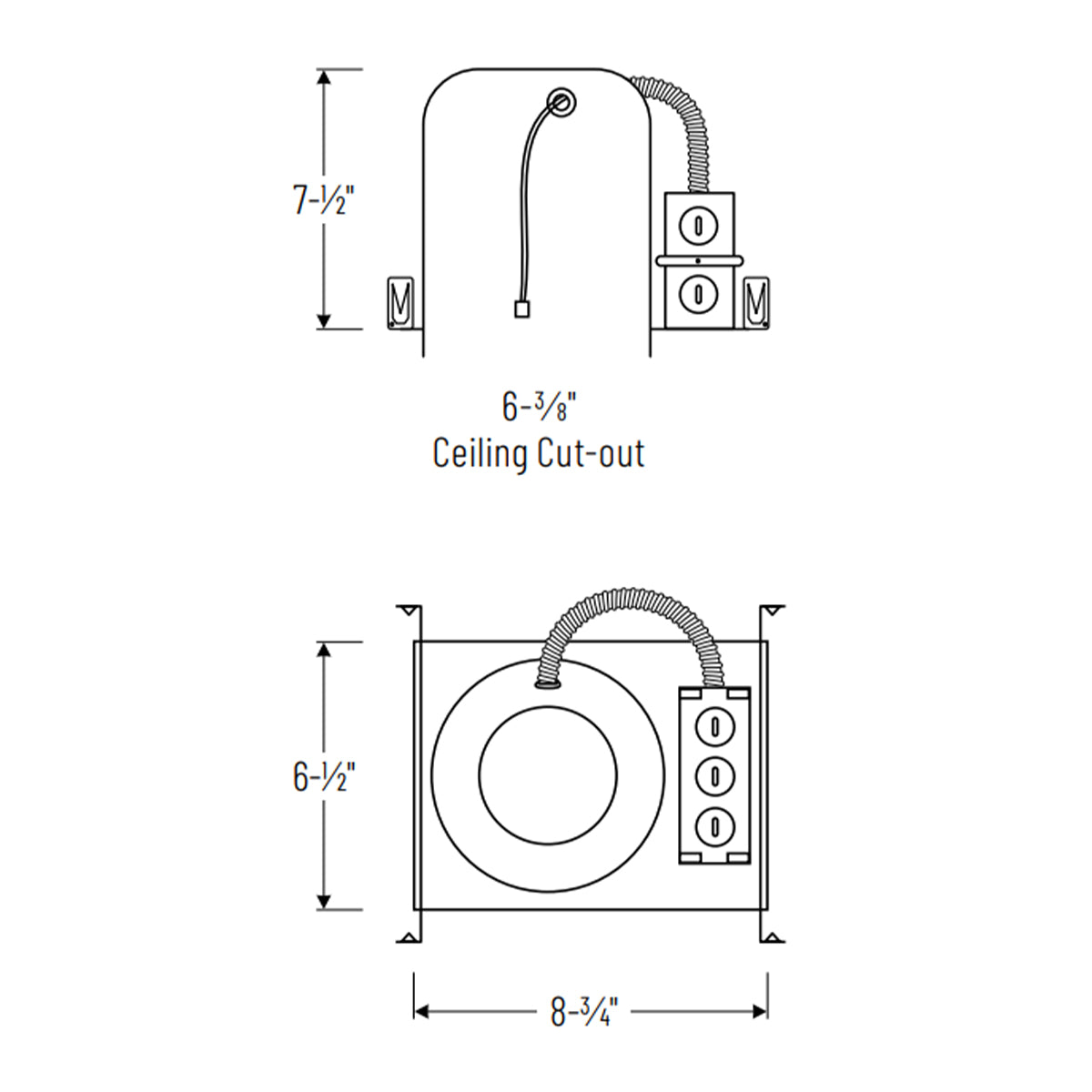 LED New Construction Housing, 6 in, IC Air-Tight, Quick Connect - Bees Lighting