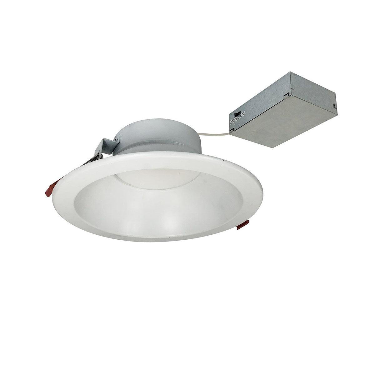 Theia 8 Inch Canless LED Recessed Light, 22 Watt, 2100 Lumens, Selectable CCT, 2700K to 5000K, Matte Powder White Finish - Bees Lighting