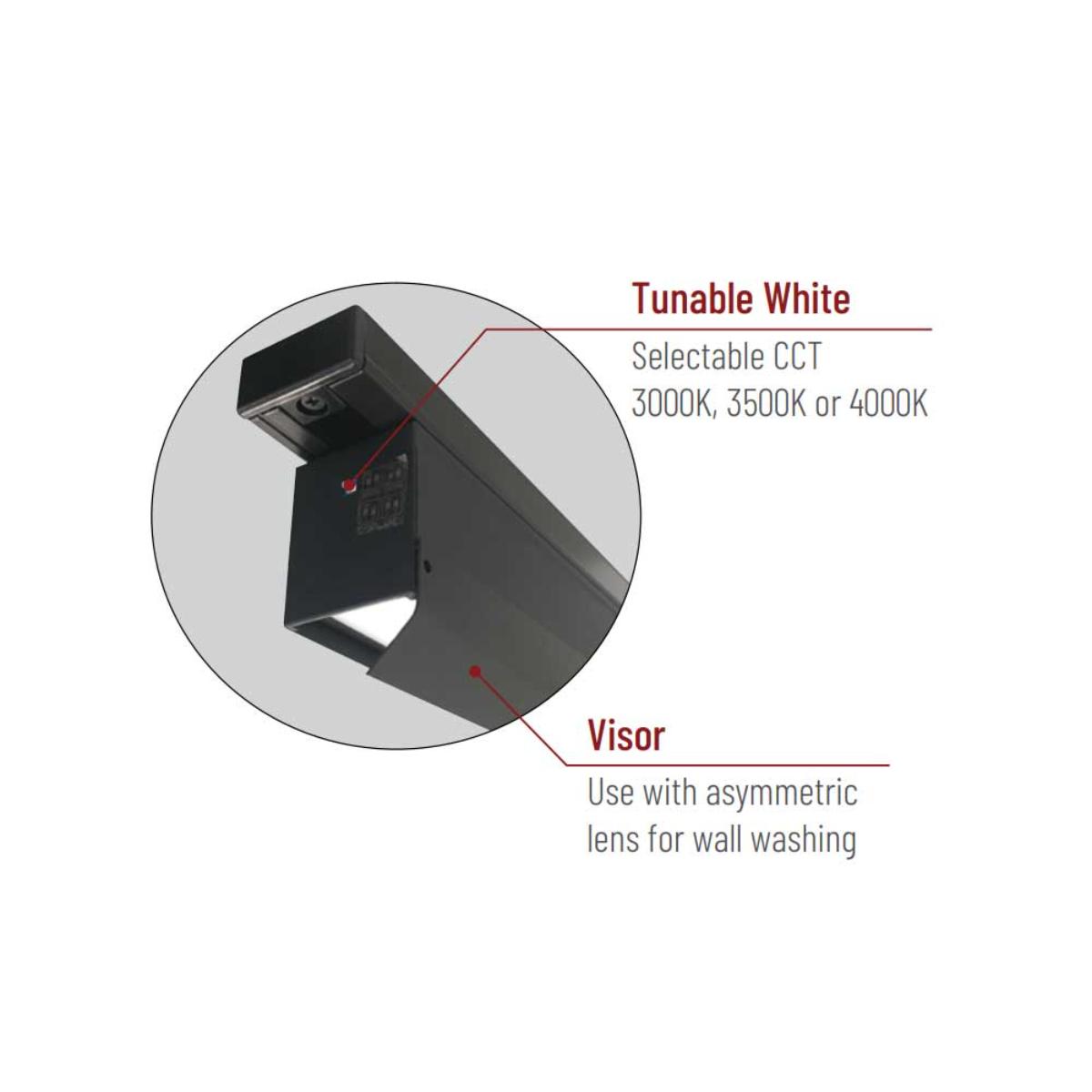 T-Line 2ft LED Linear Track Bar 20W 1600 Lumens Selectable 30K|35K|40K, Halo, Black - Bees Lighting