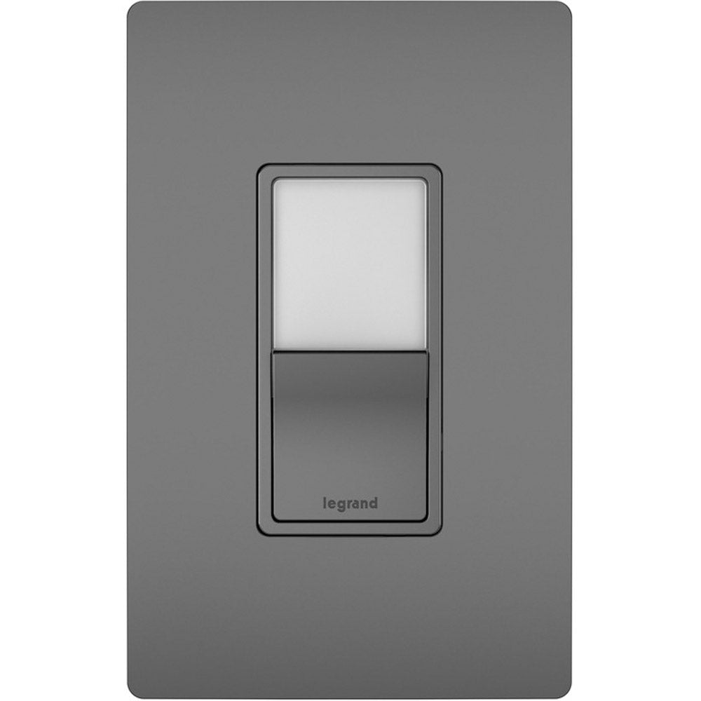 radiant 3-Way Rocker Switch with Night Light, 15-Amp, 120V, Black - Bees Lighting