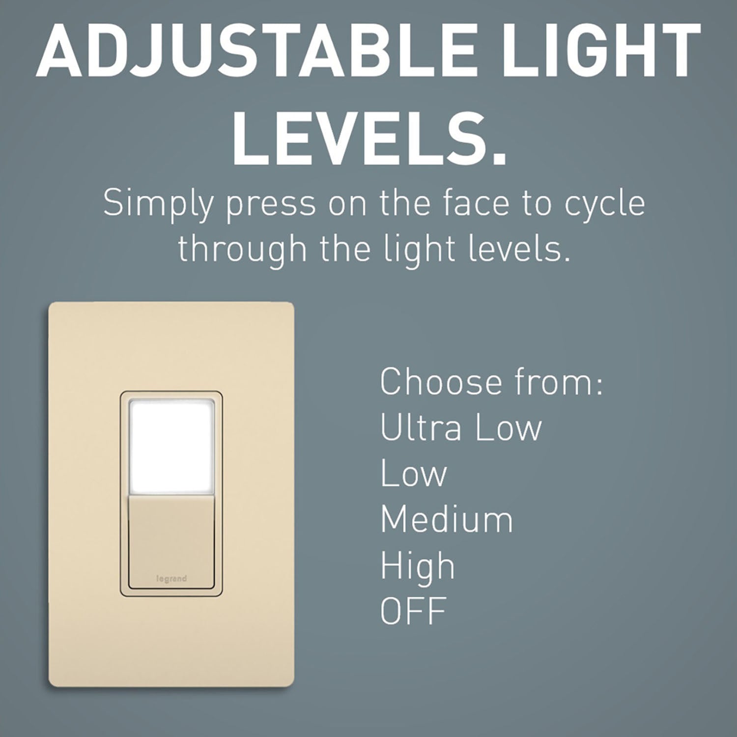 radiant 3-Way Rocker Switch with Night Light, 15-Amp, 120V, Light Almond - Bees Lighting