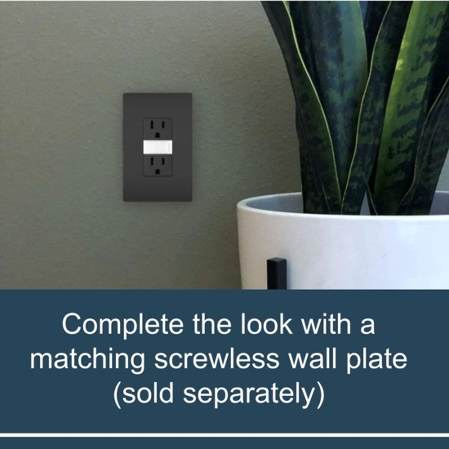 radiant 15A Tamper-Resistant Outlet with Night Light, Black - Bees Lighting