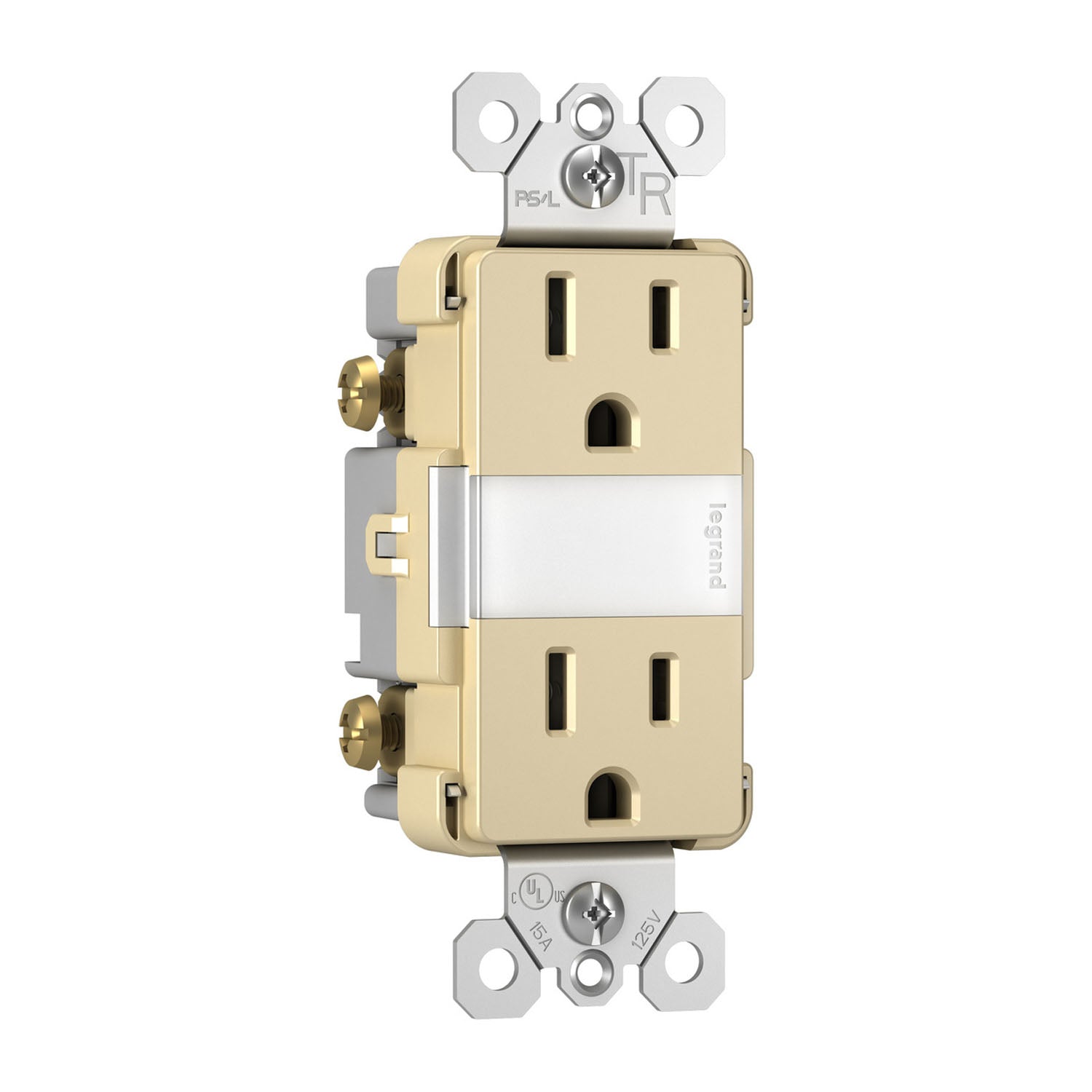 radiant 15A Tamper-Resistant Outlet with Night Light, Ivory - Bees Lighting