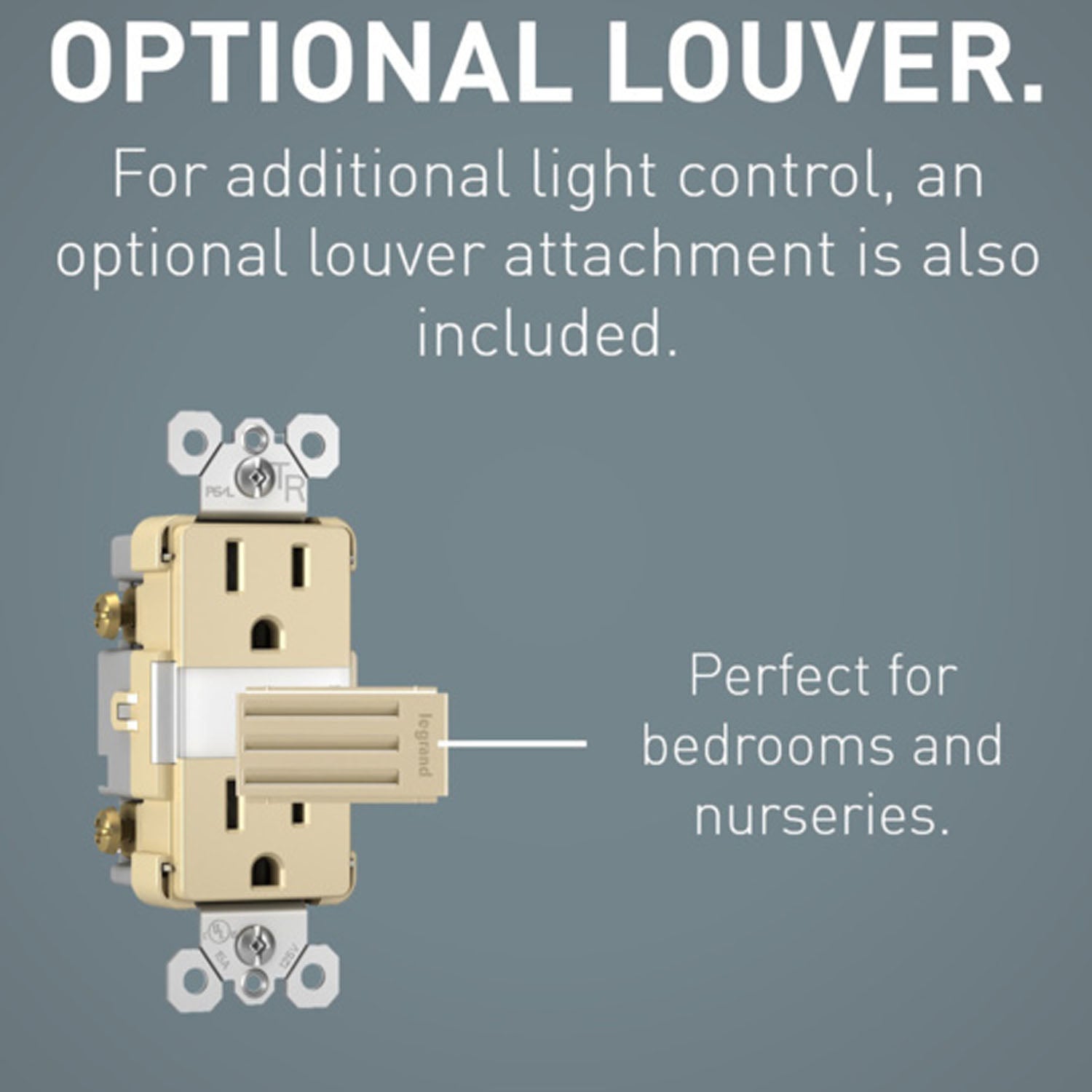 radiant 15A Tamper-Resistant Outlet with Night Light, Ivory - Bees Lighting