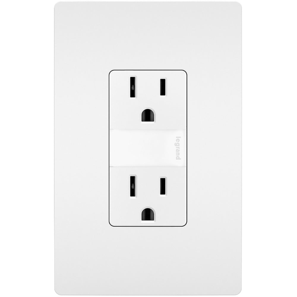 radiant 15A Tamper-Resistant Outlet with Night Light, White - Bees Lighting