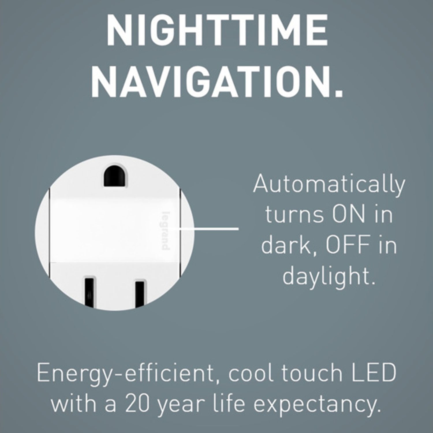radiant 15A Tamper-Resistant Outlet with Night Light, White - Bees Lighting
