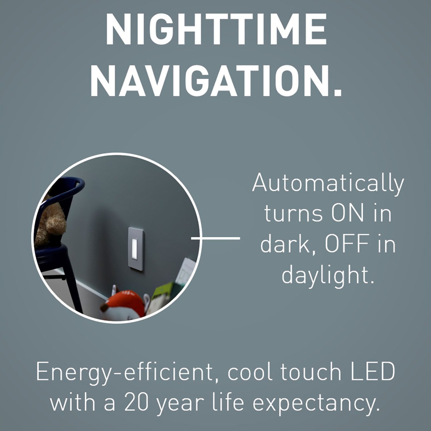 radiant Full Night Light with Adjustable Light Levels, White - Bees Lighting