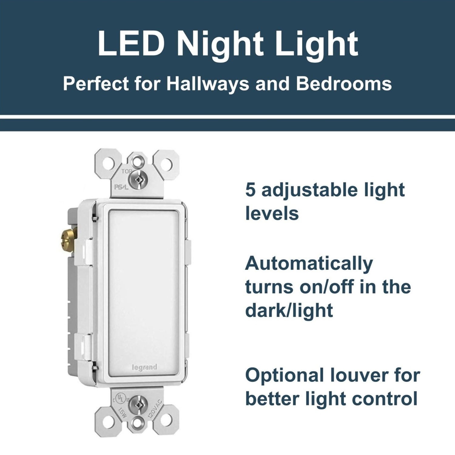 radiant Full Night Light with Adjustable Light Levels, White - Bees Lighting