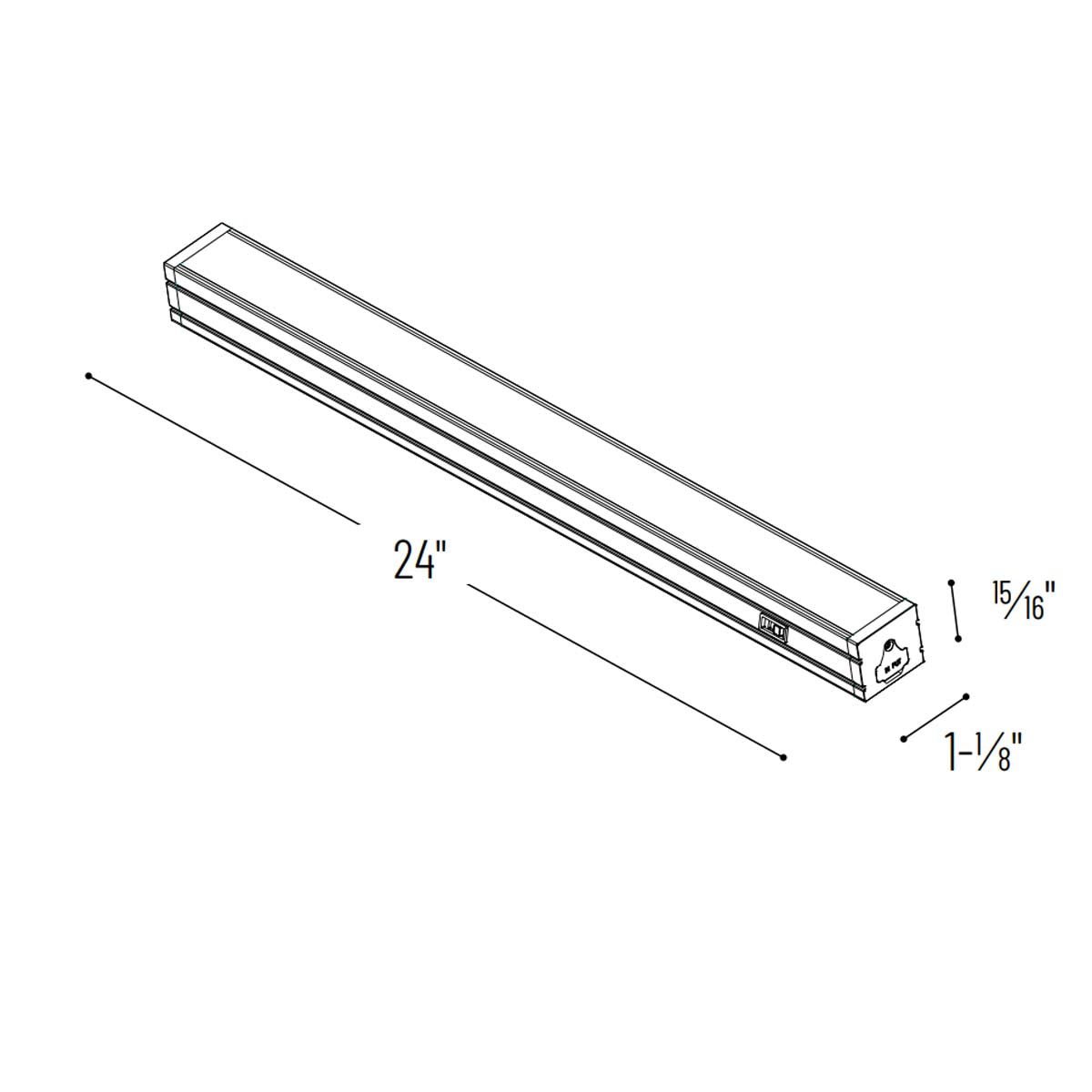 24" Low-Profile LED Bravo FROST Under Cabinet Light, Tunable White, 120V - Bees Lighting