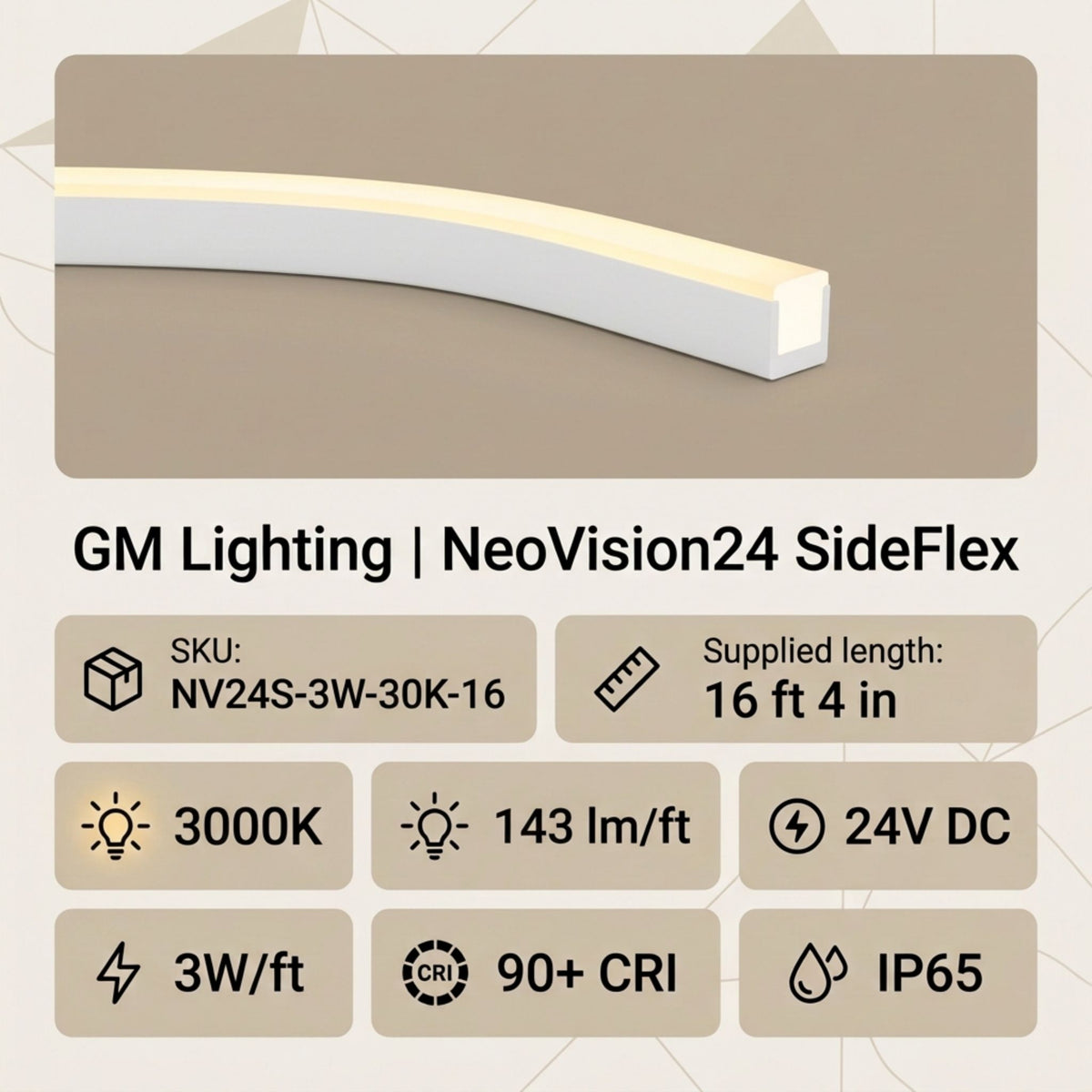 Linear LED light strip in white housing with side-bend profile